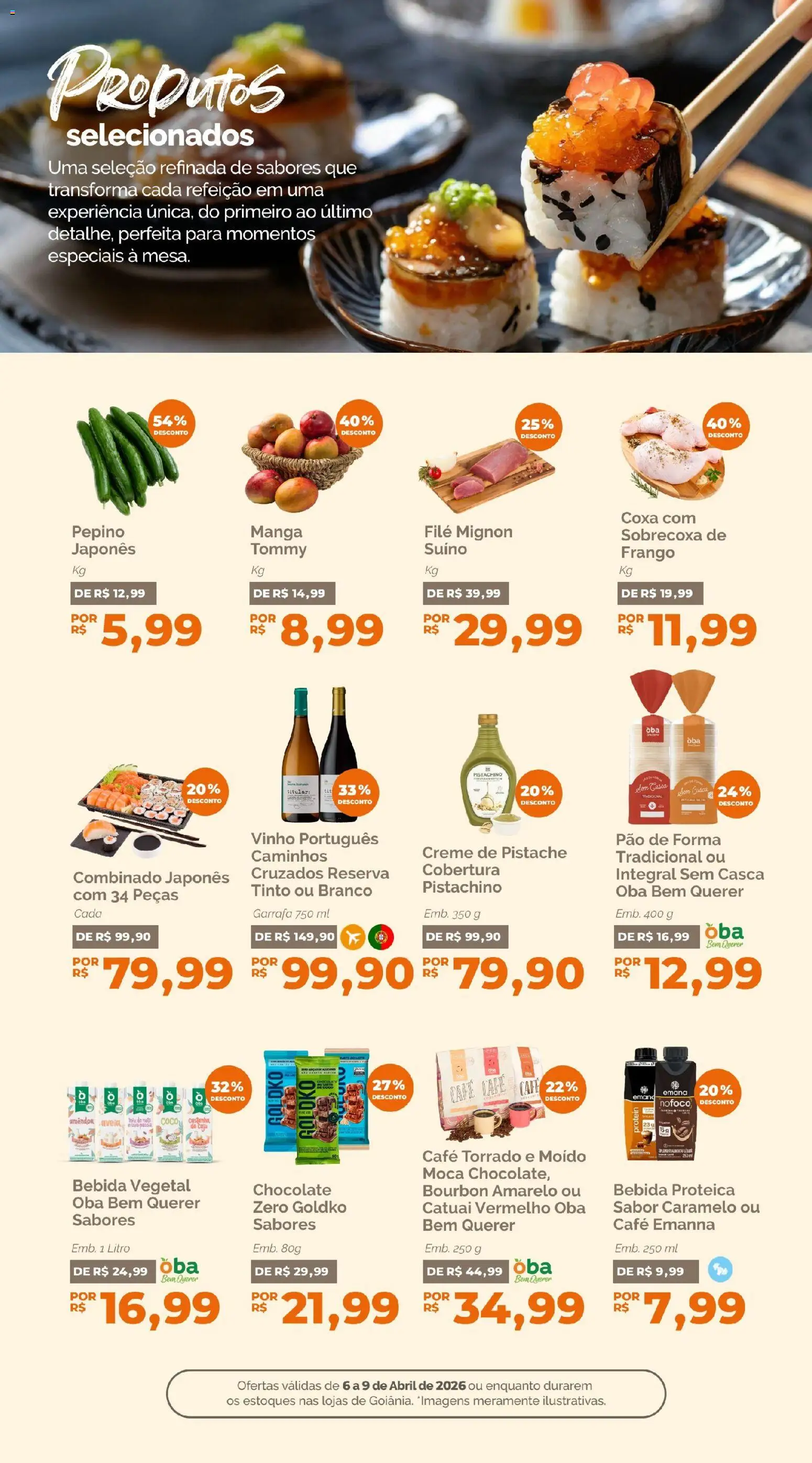 Oba Hortifruti Folheto - válido de 06.04.2026 | Página: 4 | Produtos: Pistache, Filé mignon, Café, Bourbon