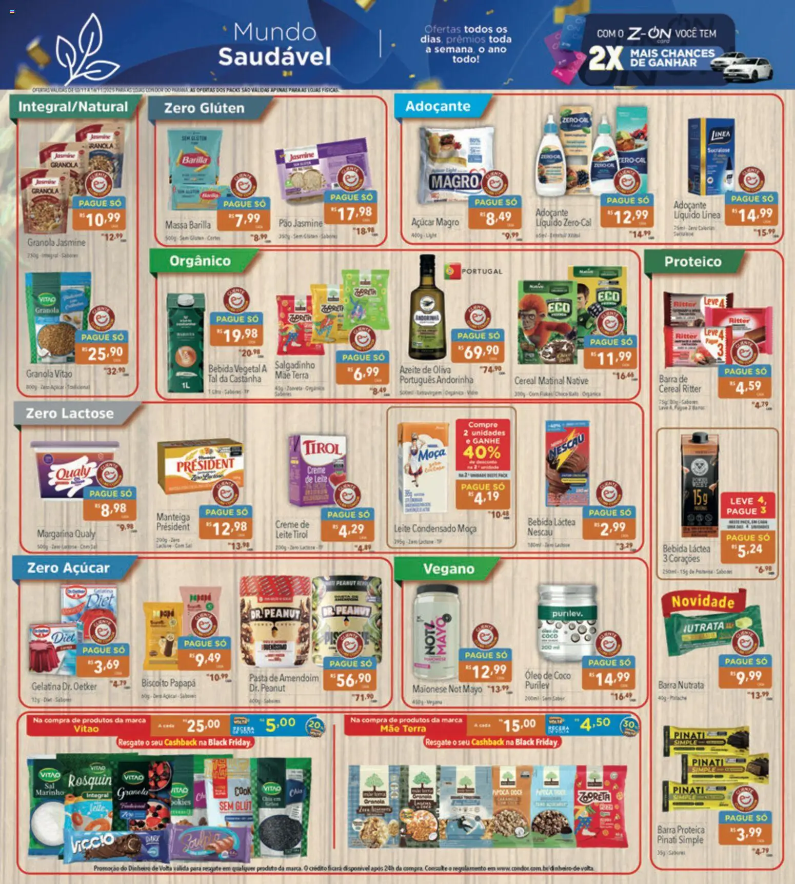 Supermercados Condor Folheto - válido de 03.11.2025 | Página: 9 | Produtos: Nescau, Manteiga, Massa, Bebida