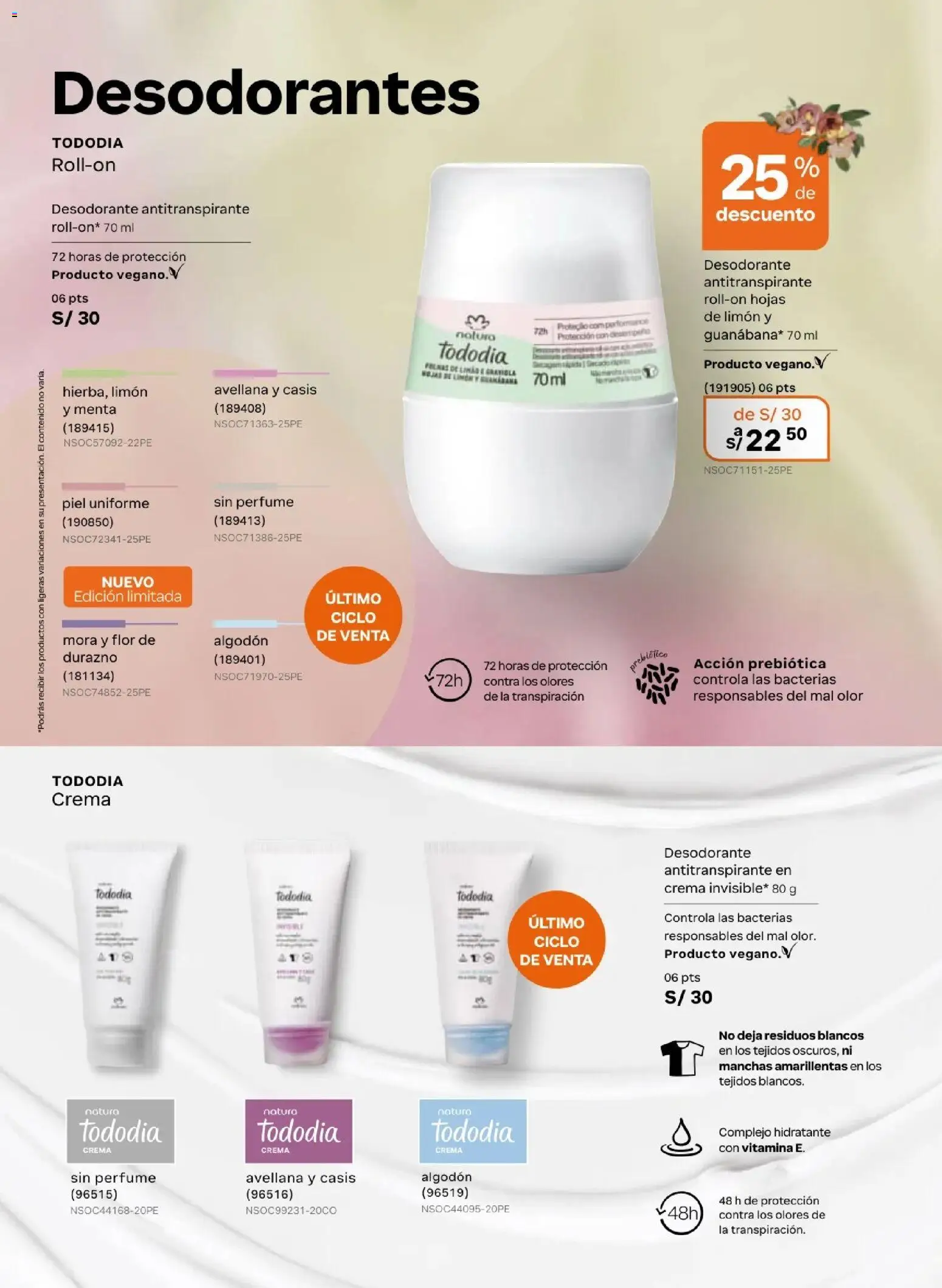 Catálogo Natura válido desde 10.03.2026 | Página: 152 | Productos: Desodorante, Antitranspirante, Crema, Perfume