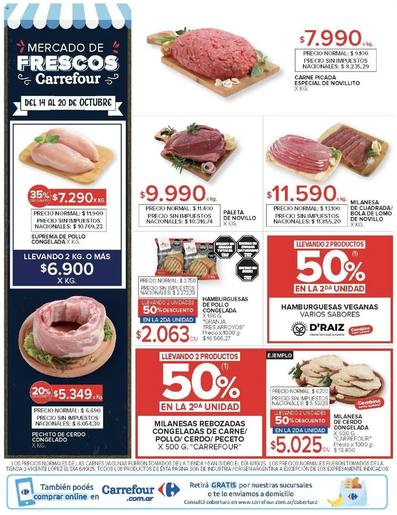 Carrefour ofertas │ válido desde el 14.10.2025 | Página: 18 | Productos: Pollo, Milanesa, Paleta, Cerdo
