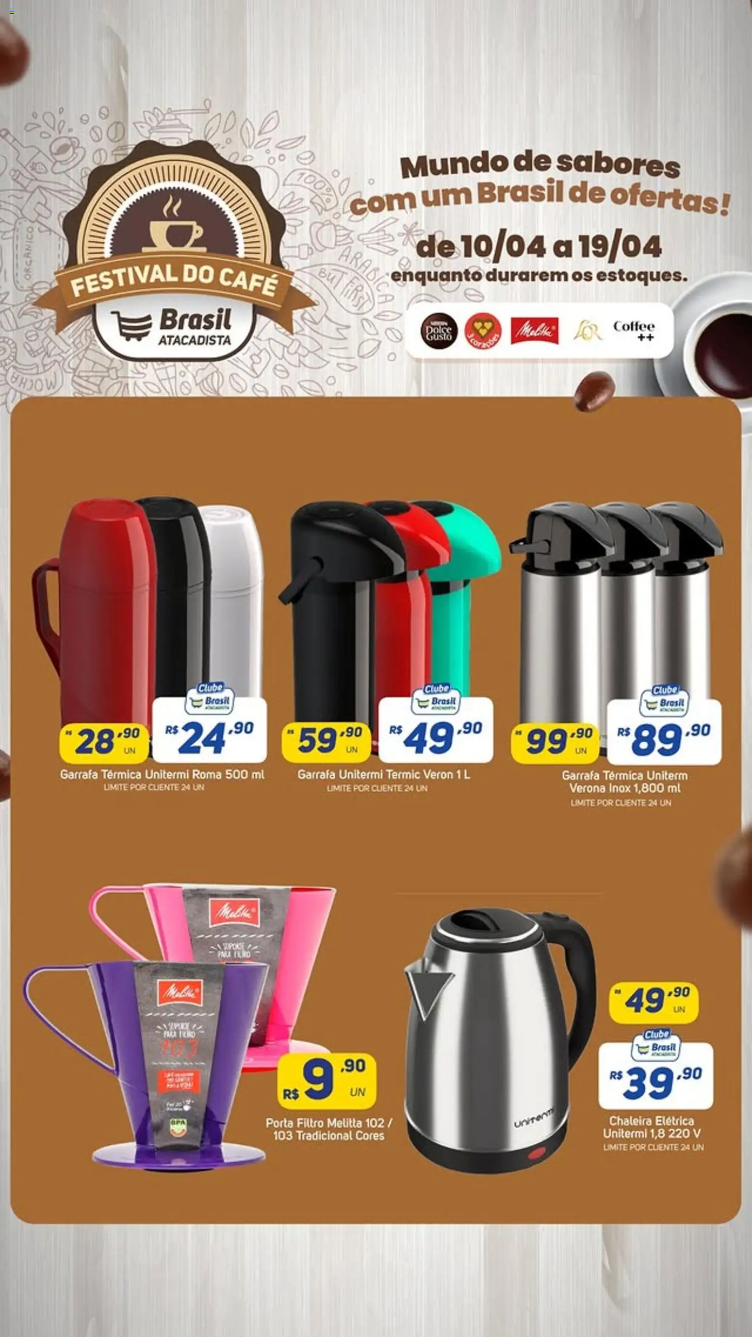 Brasil Atacadista Folheto - válido de 10.04.2026 | Página: 6 | Produtos: Chaleira, Porta, Garrafa térmica, Café