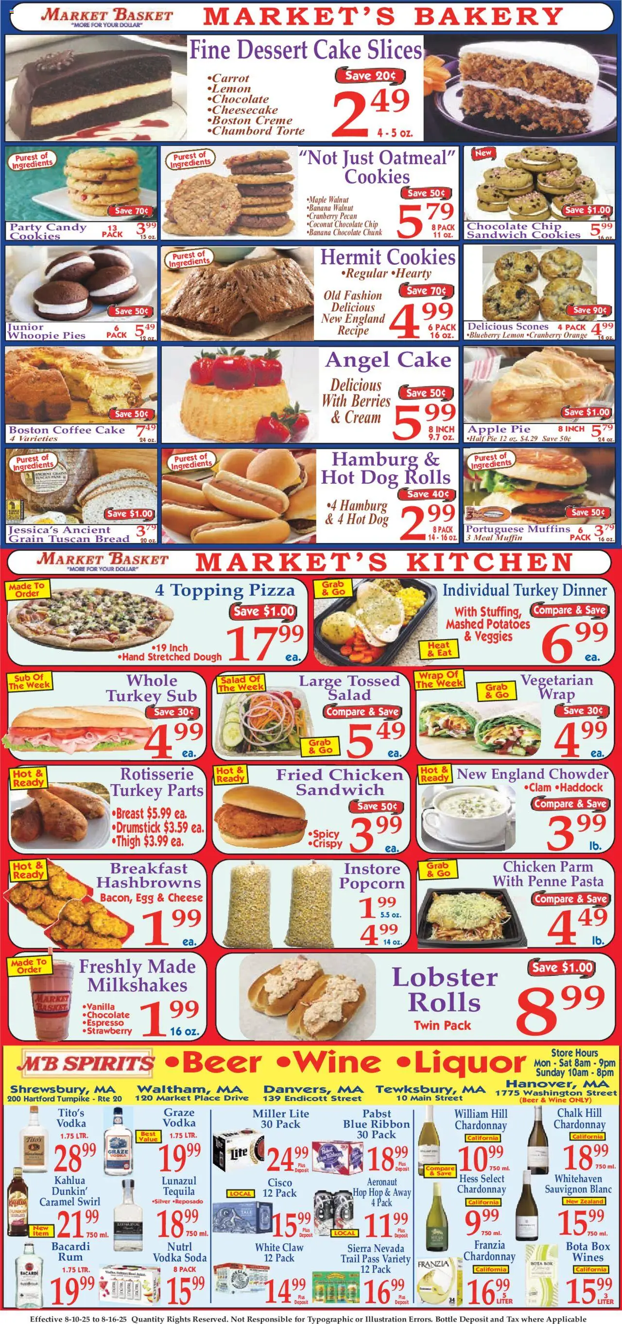 Market Basket Ad - valid from 10.08.2025 | Page: 8 | Products: Box, Pasta, Salad, Apple Pie