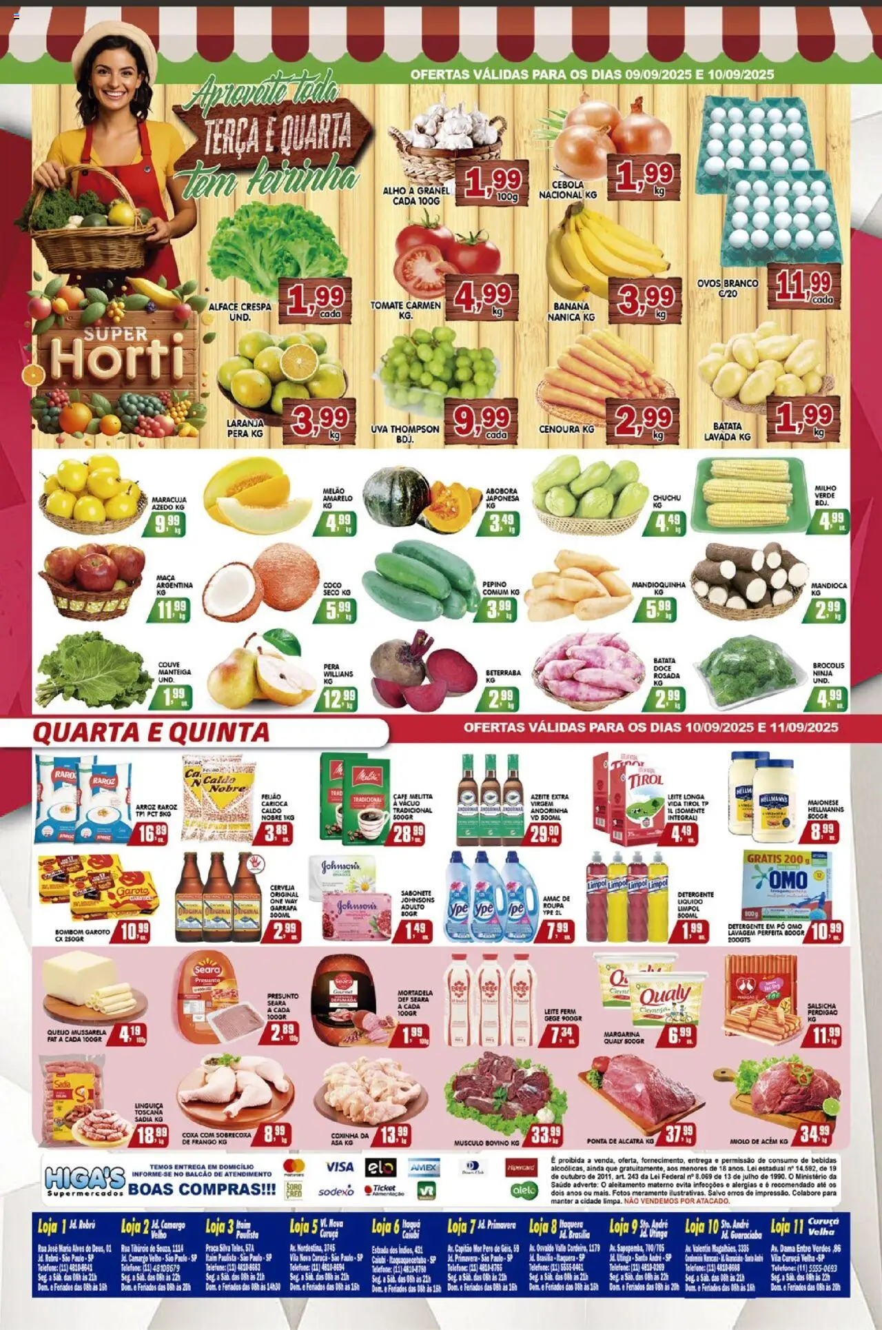 Higa's Supermercado Folheto - válido de 10.09.2025 | Página: 4 | Produtos: Feijão, Detergente, Sabonete, Batata