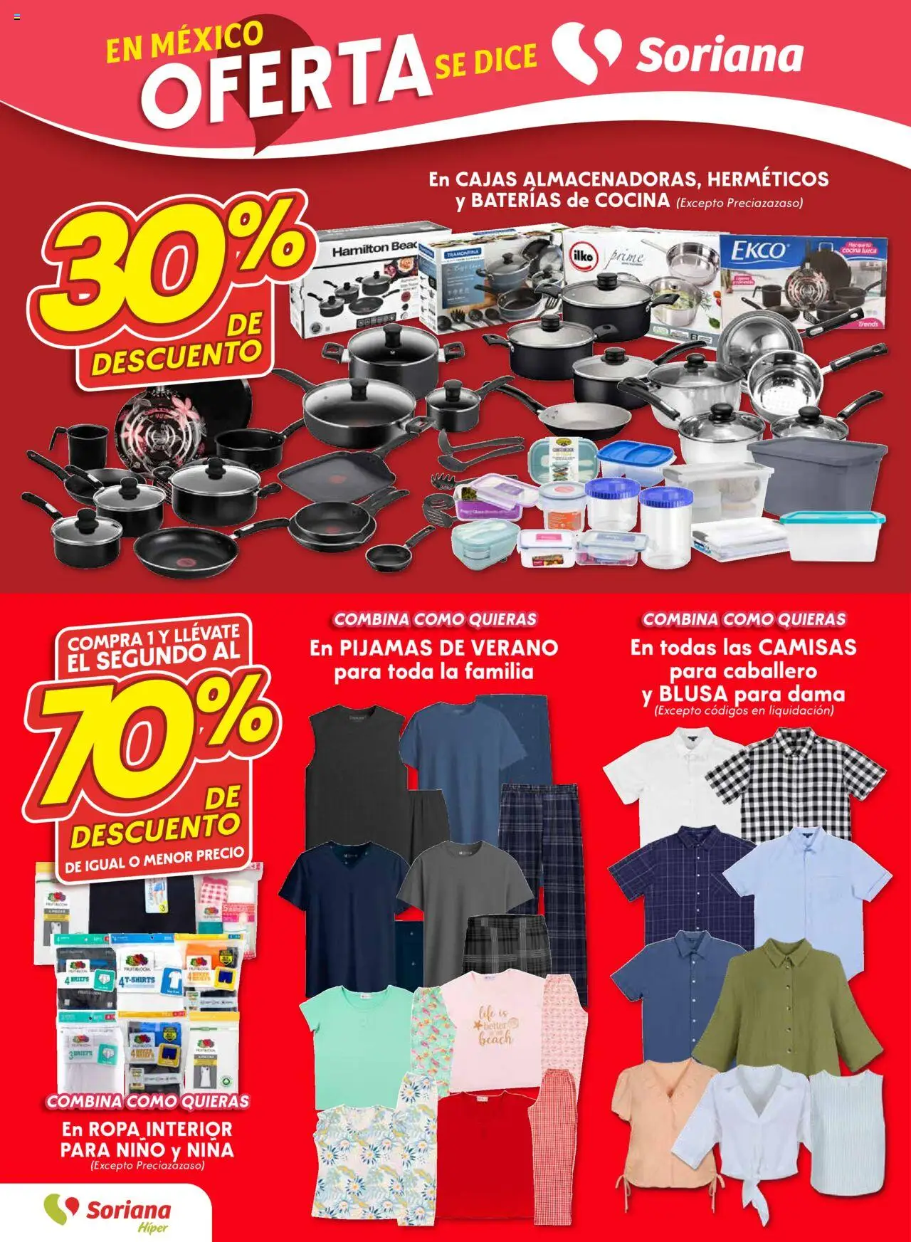 Nuevas ofertas de Soriana válidas en toda la República Mexicana desde el 14.08.2025. ¡Encuentra las mejores ofertas en Soriana folleto! | Página: 12 | Productos: Blusa, Cocina, Ropa, Ropa interior