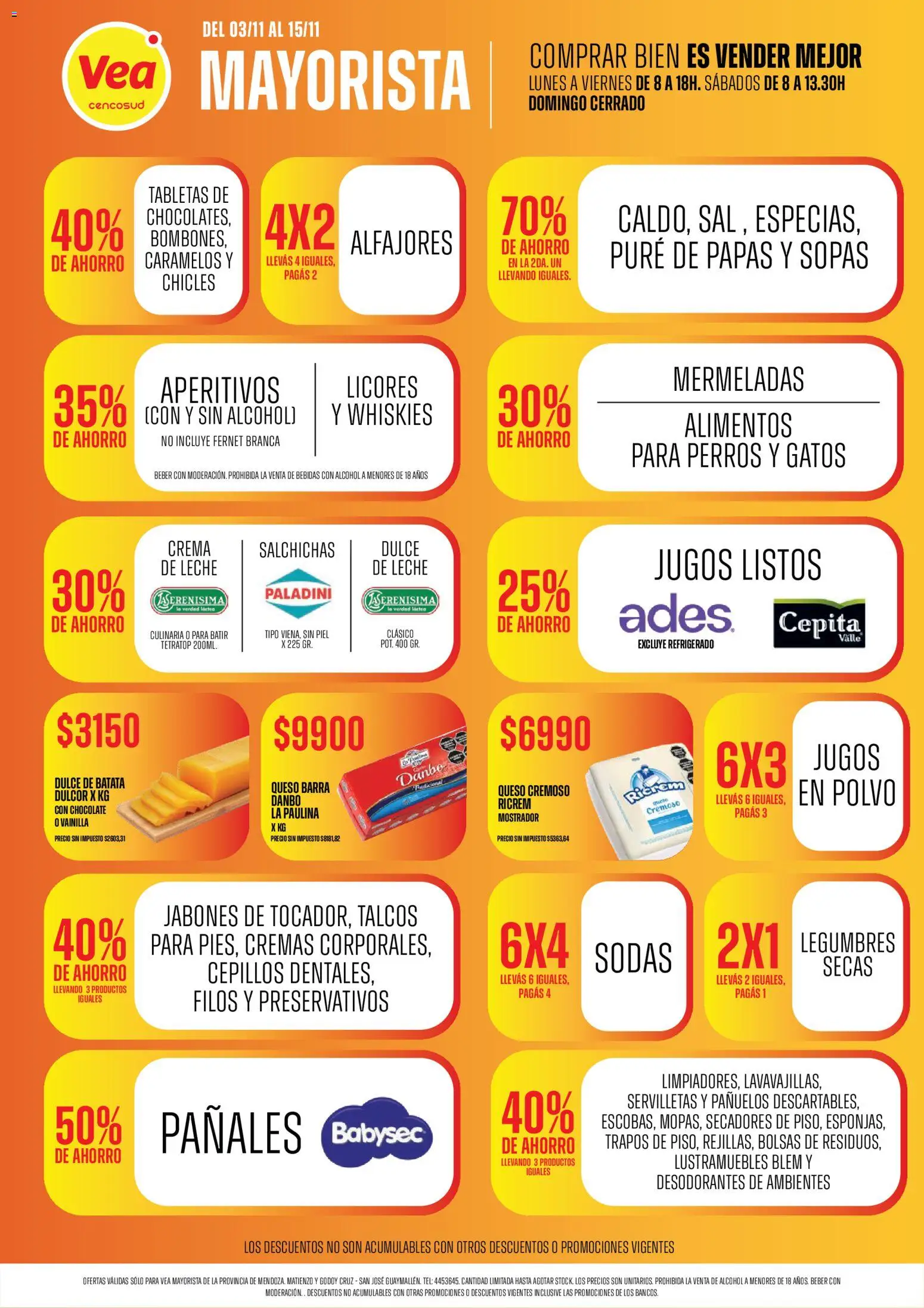 Vea - Ofertas Vea mayorista │ válido desde el 03.11.2025 | Página: 2 | Productos: Chicles, Fernet, Preservativos, Crema