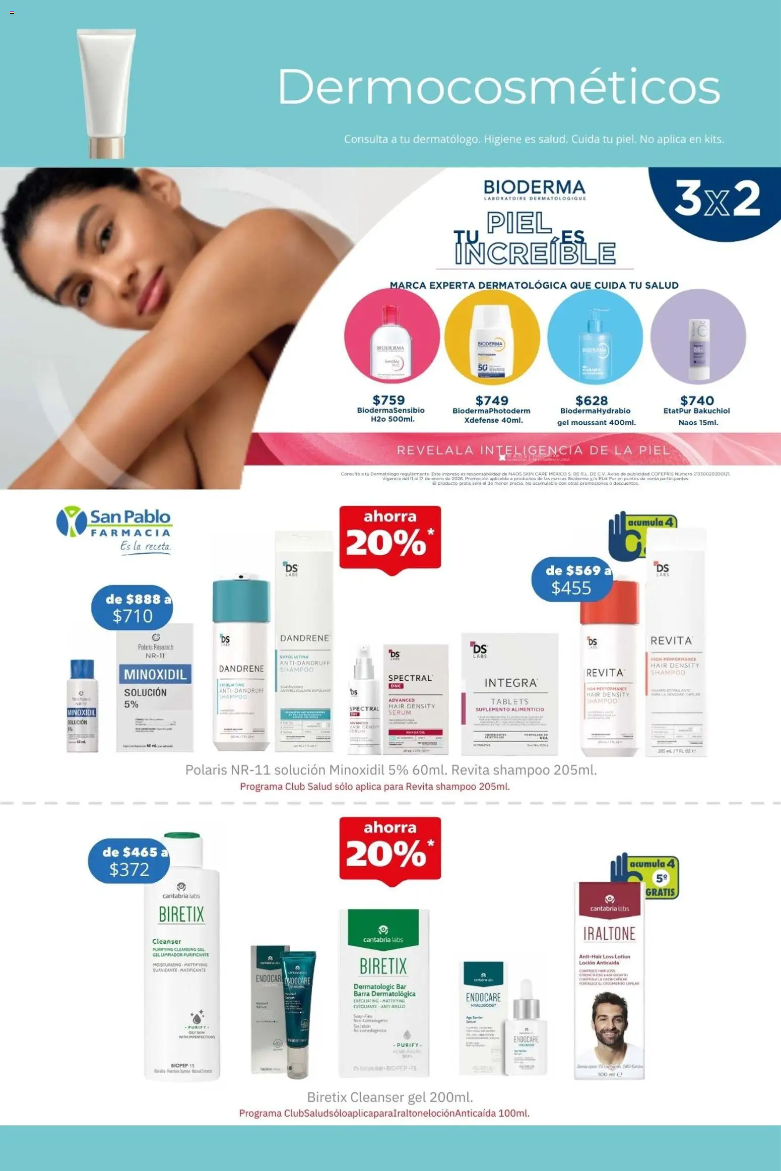 Nuevas ofertas de Farmacia San Pablo válidas en toda la República Mexicana desde el 11.01.2026. ¡Encuentra las mejores ofertas en Farmacia San Pablo catálogo! | Página: 11 | Productos: Loción, Suavizante, Limpiador, Barra