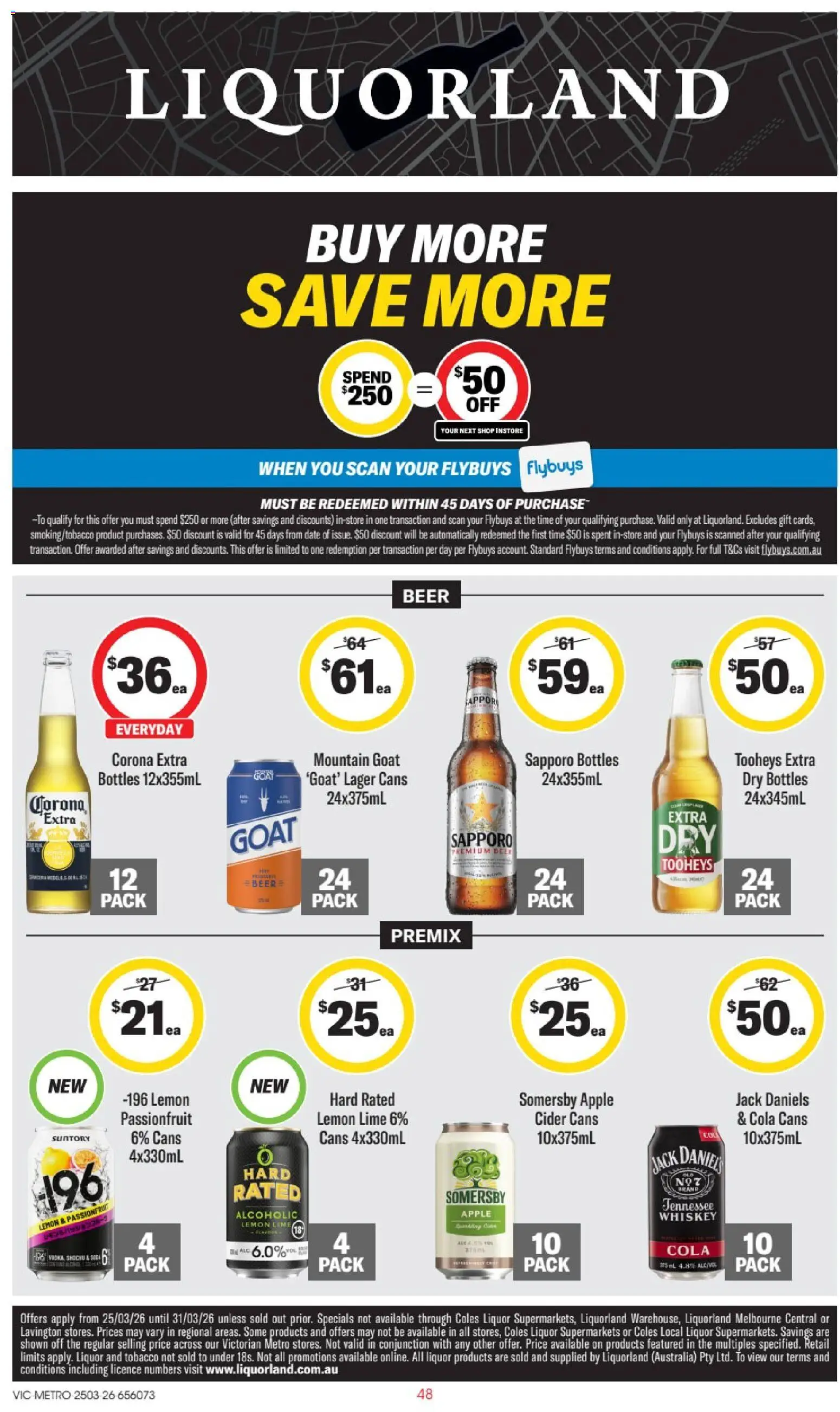 Liquorland catalogue - valid from 25.03.2026 | Page: 1 | Products: Beer, Whiskey, Lemon, Date