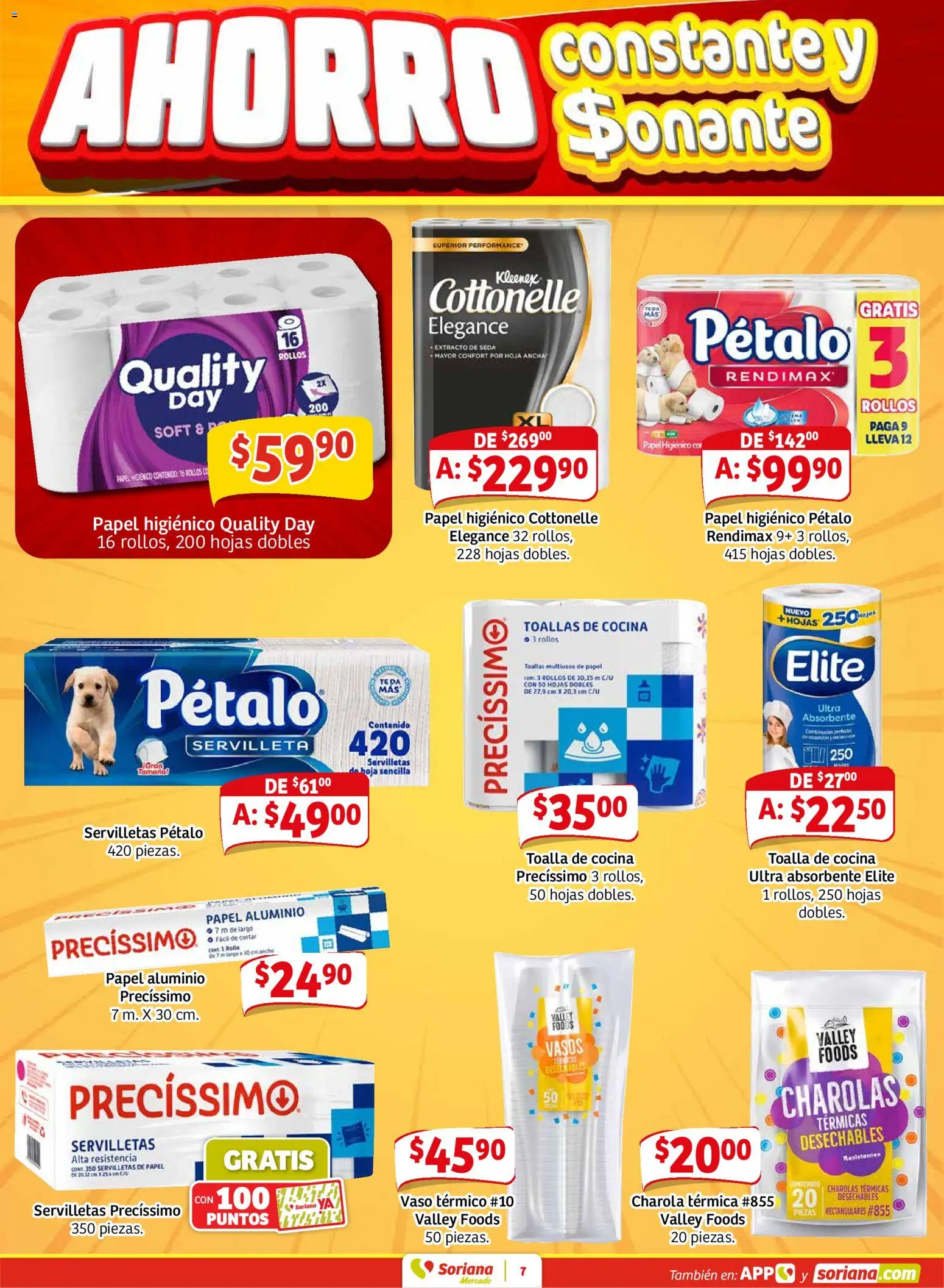 Nuevas ofertas de Soriana válidas en toda la República Mexicana desde el 12.02.2026. ¡Encuentra las mejores ofertas en Soriana - Pesito Valedor Mercado: Ags, Col, Gto, Jal, Mich! | Página: 15 | Productos: Toalla, Papel higiénico, Cocina, Vasos