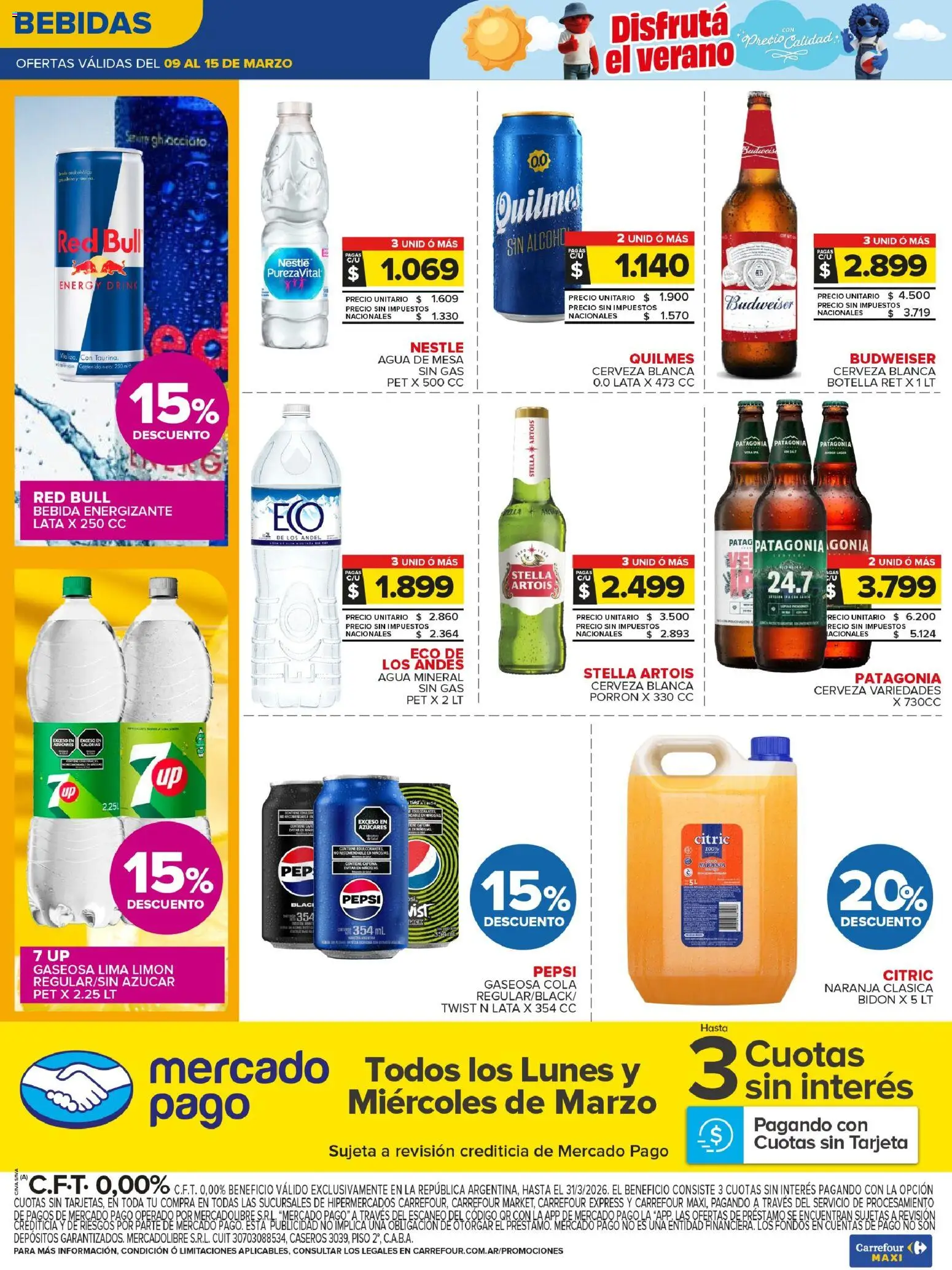 Carrefour Maxi catálogo │ válido desde el 09.03.2026 | Página: 4 | Productos: Mesa, Gaseosa, Agua, Cerveza
