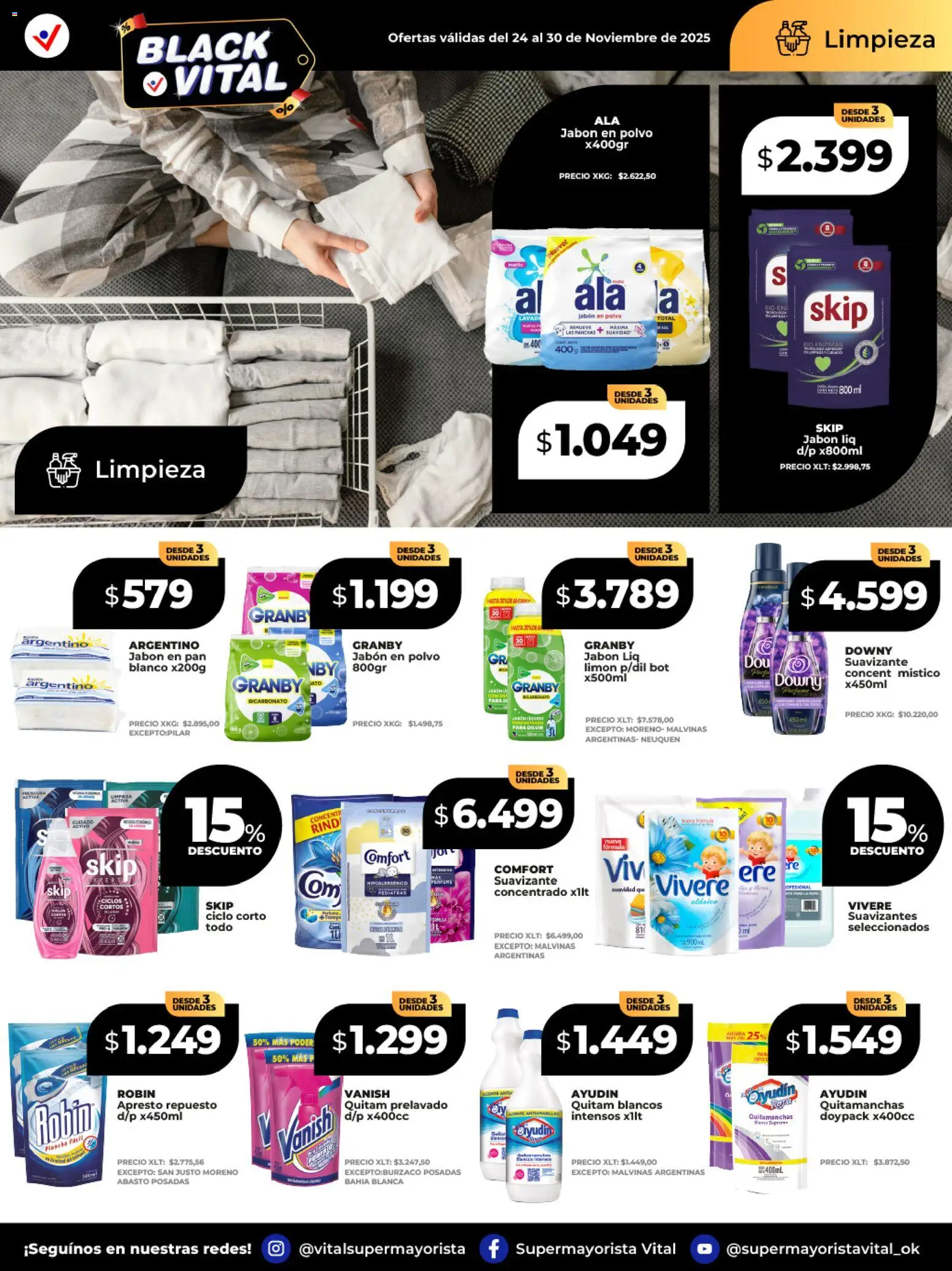 Vital ofertas │ válido desde el 24.11.2025 | Página: 7 | Productos: Jabón en polvo, Quitamanchas, Limón, Suavizante