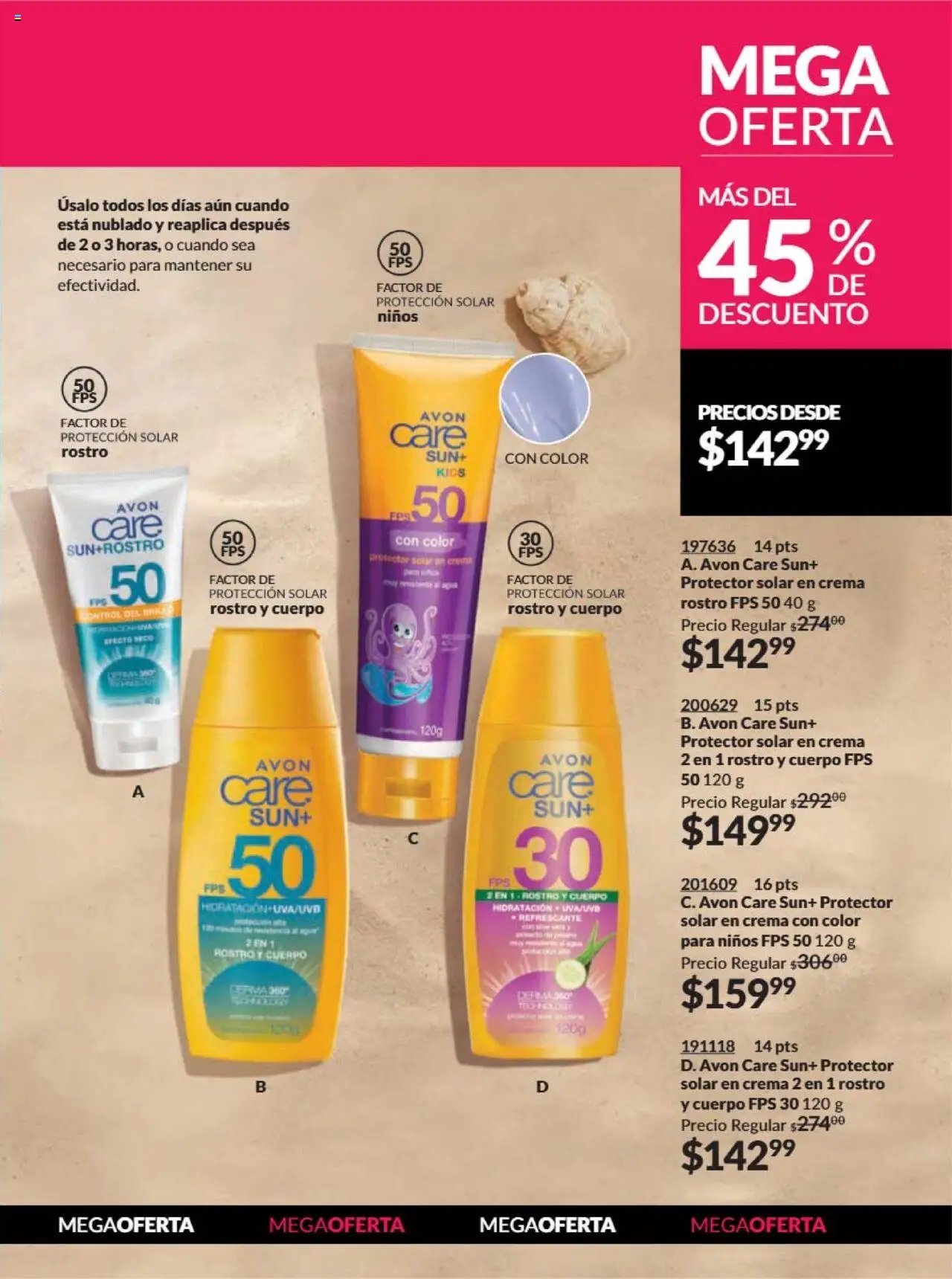 Nuevas ofertas de AVON válidas en toda la República Mexicana desde el 09.10.2025. ¡Encuentra las mejores ofertas en AVON - Campaña 16 2025! | Página: 159 | Productos: Crema, Brillo, Protector solar