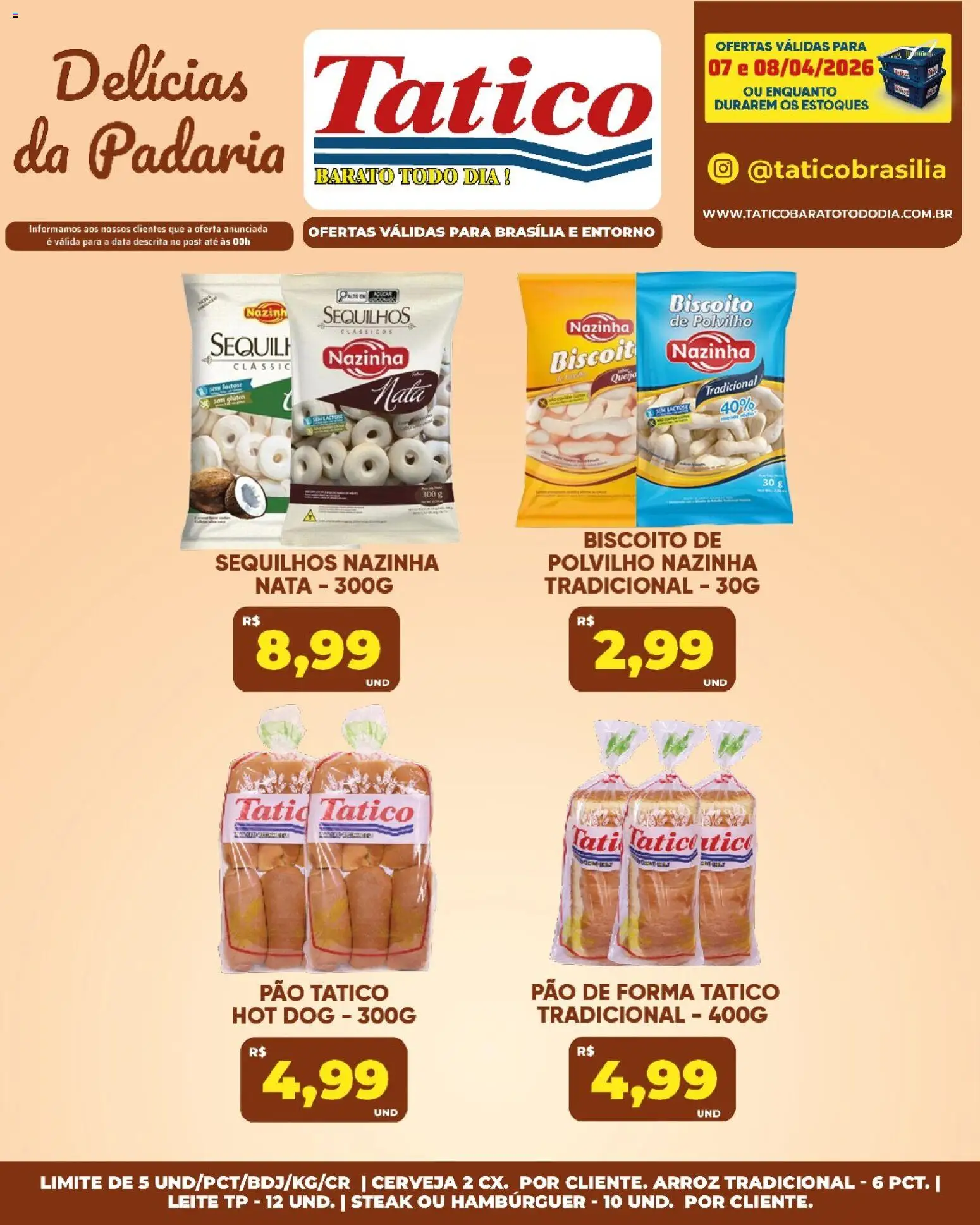 Tatico Folheto - válido de 08.04.2026 | Página: 43 | Produtos: Pão, Arroz, Nata, Pão de forma