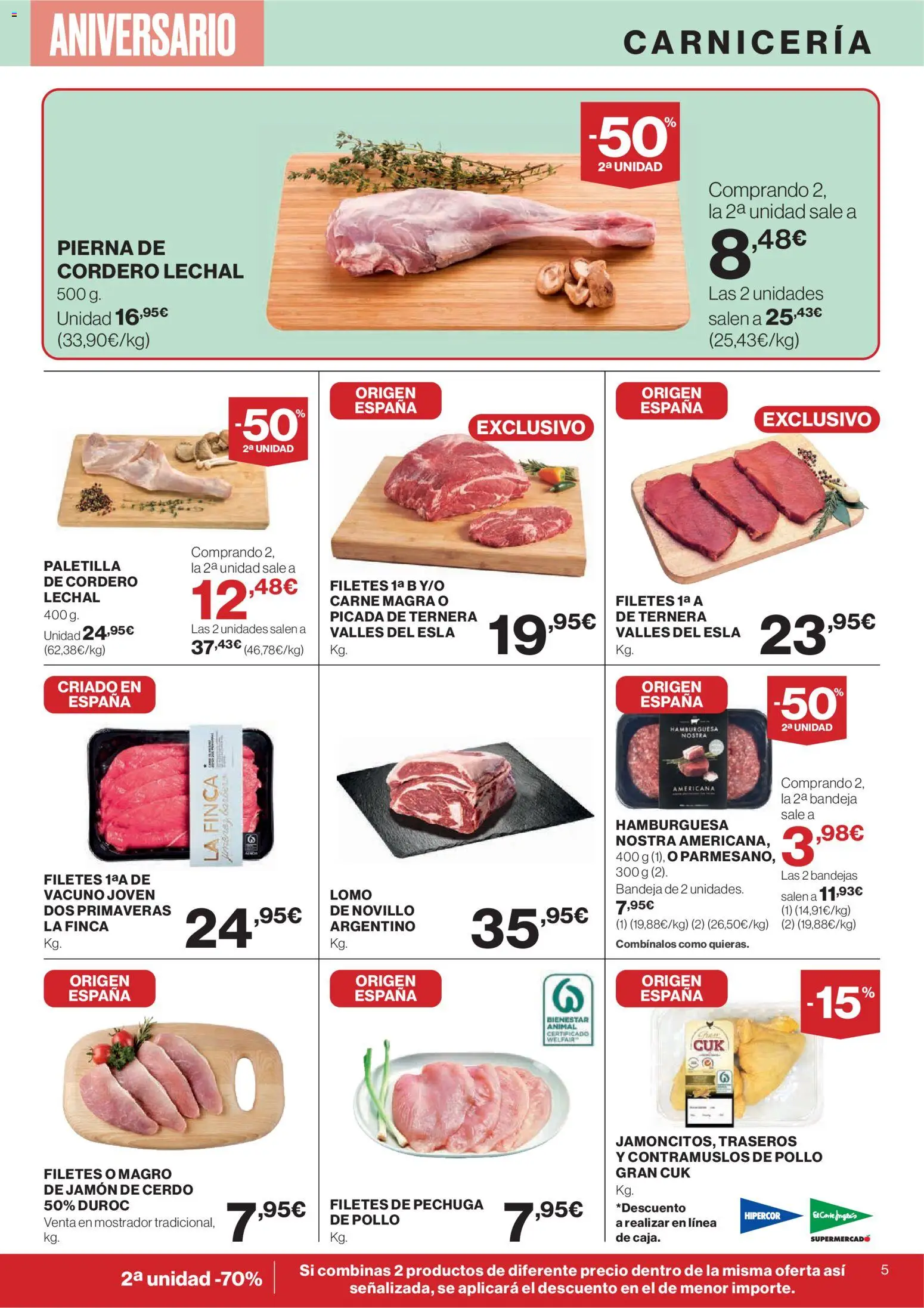 Nuevas ofertas de El Corte Inglés válidas en toda la República Mexicana desde el 23.10.2025. ¡Encuentra las mejores ofertas en El Corte - Catálogo Que necesitas hoy! | Página: 5 | Productos: Pollo, Bandeja, Jamón, Cerdo