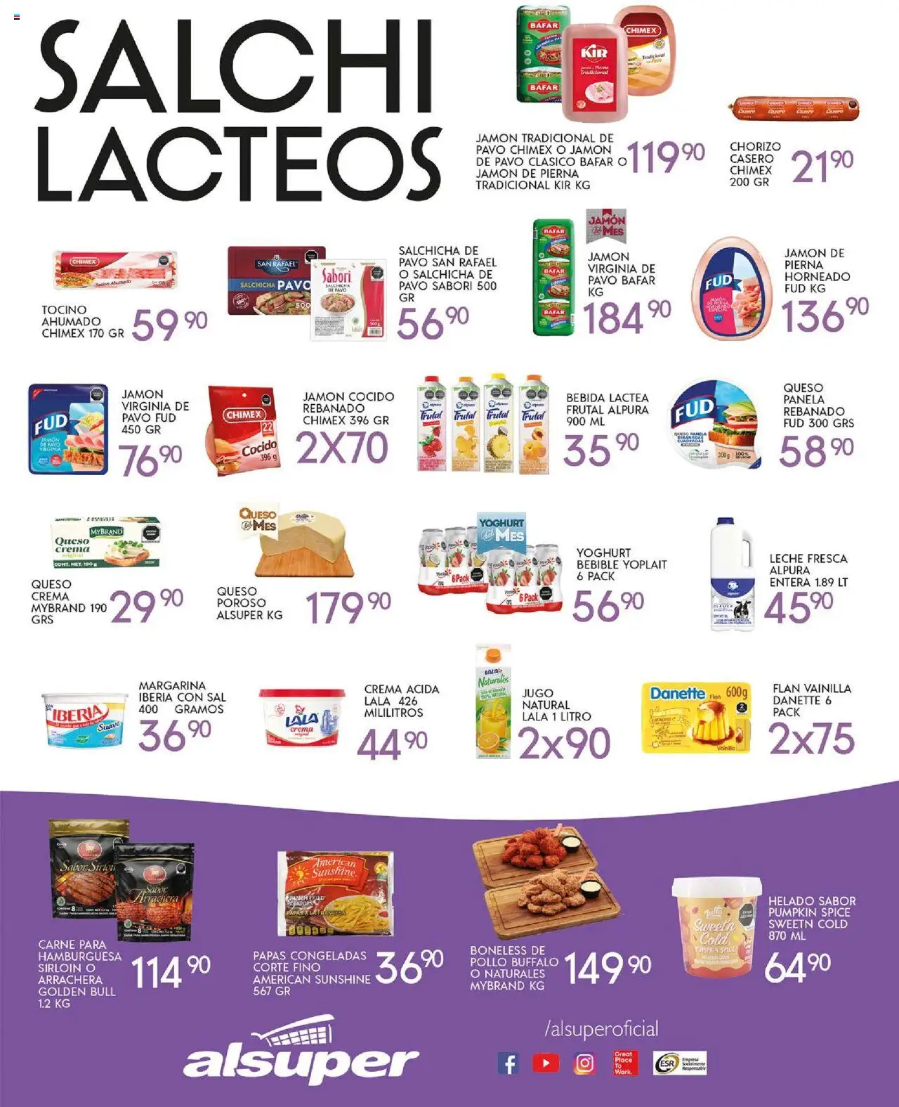 Nuevas ofertas de Alsuper válidas en toda la República Mexicana desde el 14.10.2025. ¡Encuentra las mejores ofertas en Alsuper - Folleto Saltillo! | Página: 3 | Productos: Queso crema, Leche, Jamón, Margarina
