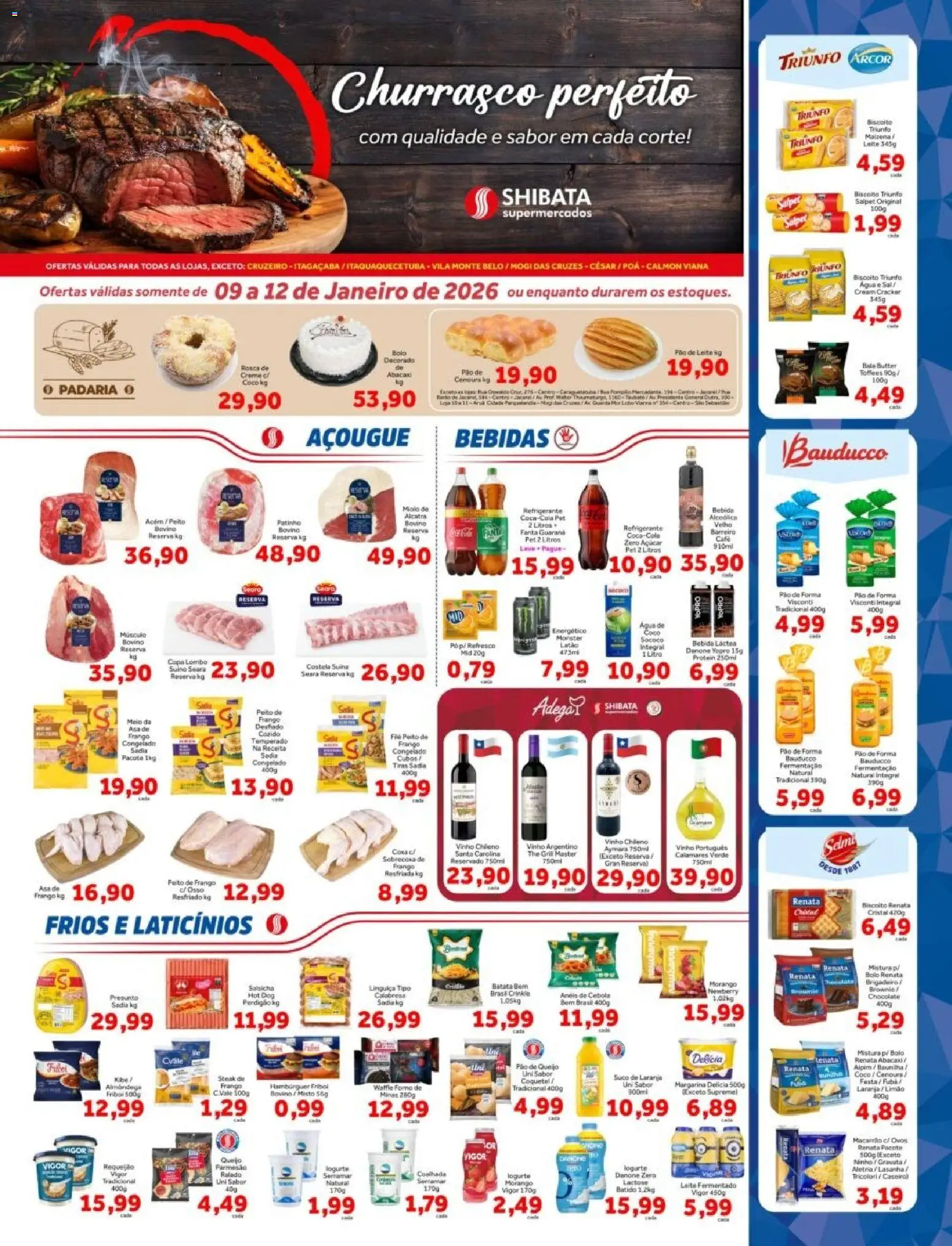 Shibata Folheto - válido de 09.01.2026 | Página: 1 | Produtos: Lombo, Pão, Bebida, Monster