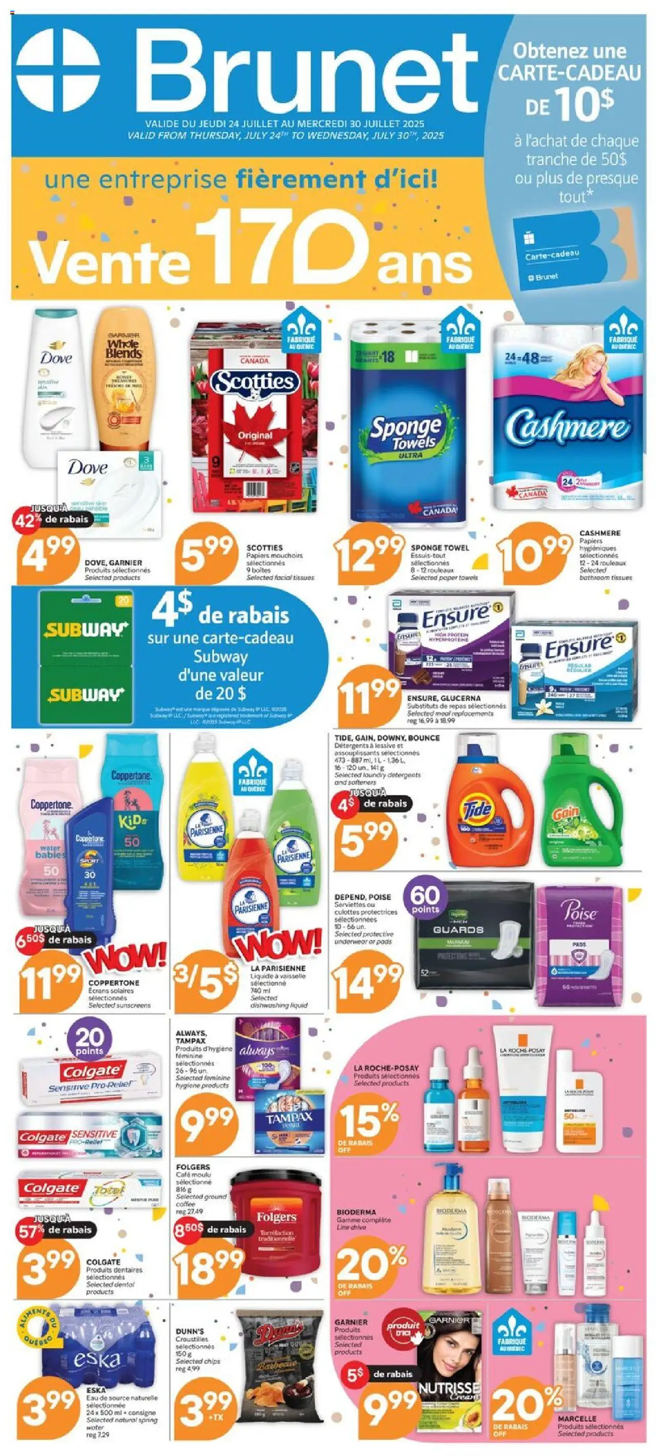Brunet flyer valid from 24.07.2025 | Page: 1 | Products: Chips, Sponge, Coffee, Underwear
