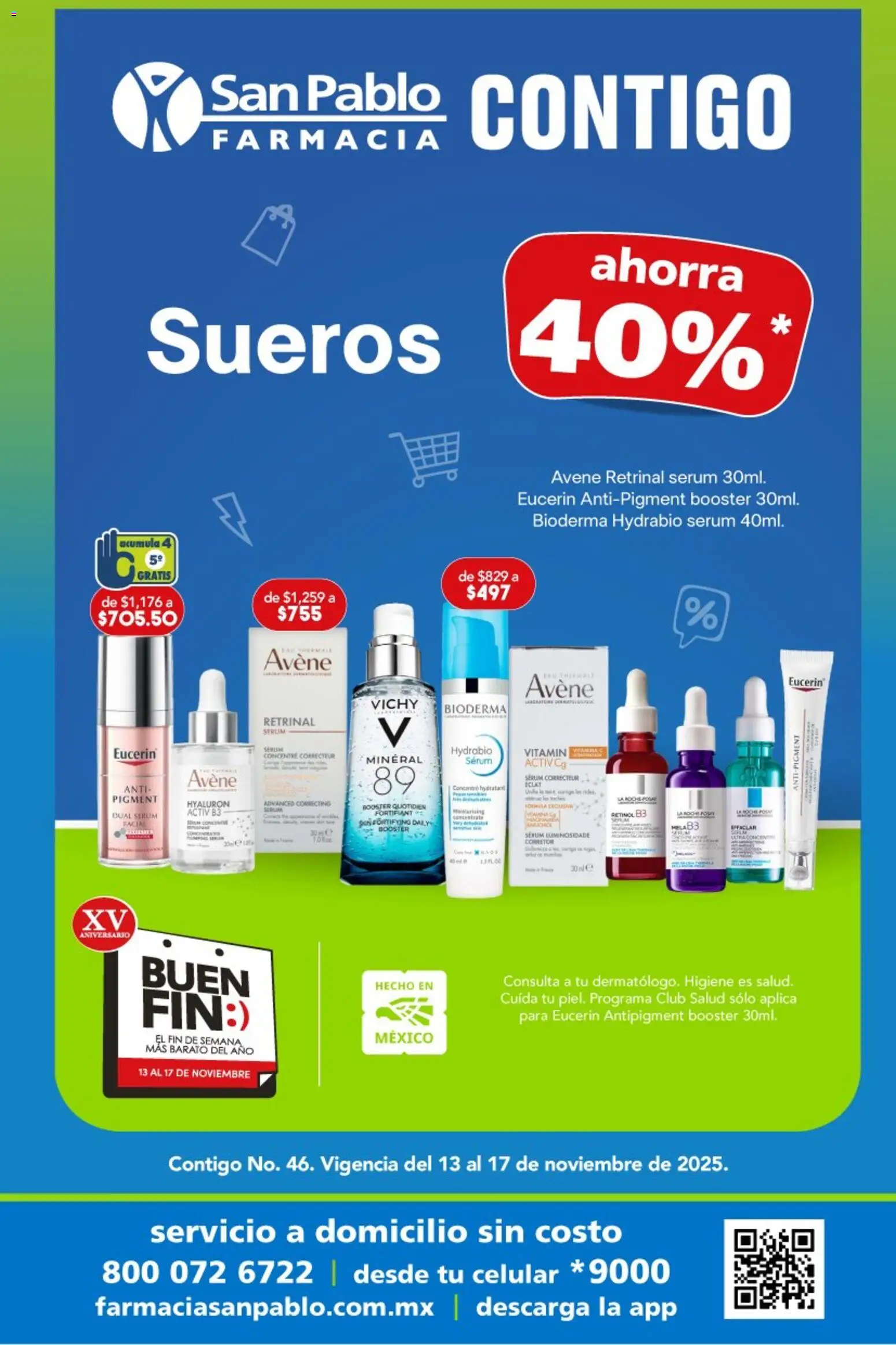 Nuevas ofertas de Farmacia San Pablo válidas en toda la República Mexicana desde el 13.11.2025. ¡Encuentra las mejores ofertas en Farmacia San Pablo Buen Fin! | Página: 1 | Productos: Serum