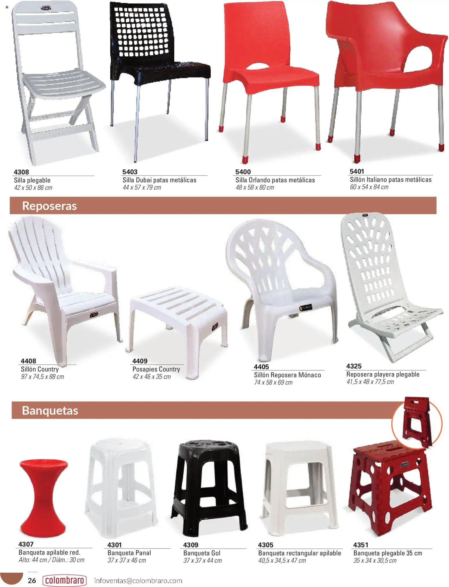 Colombraro catálogo │ válido desde el 26.01.2026 | Página: 26 | Productos: Posapies, Banqueta, Sillón, Silla