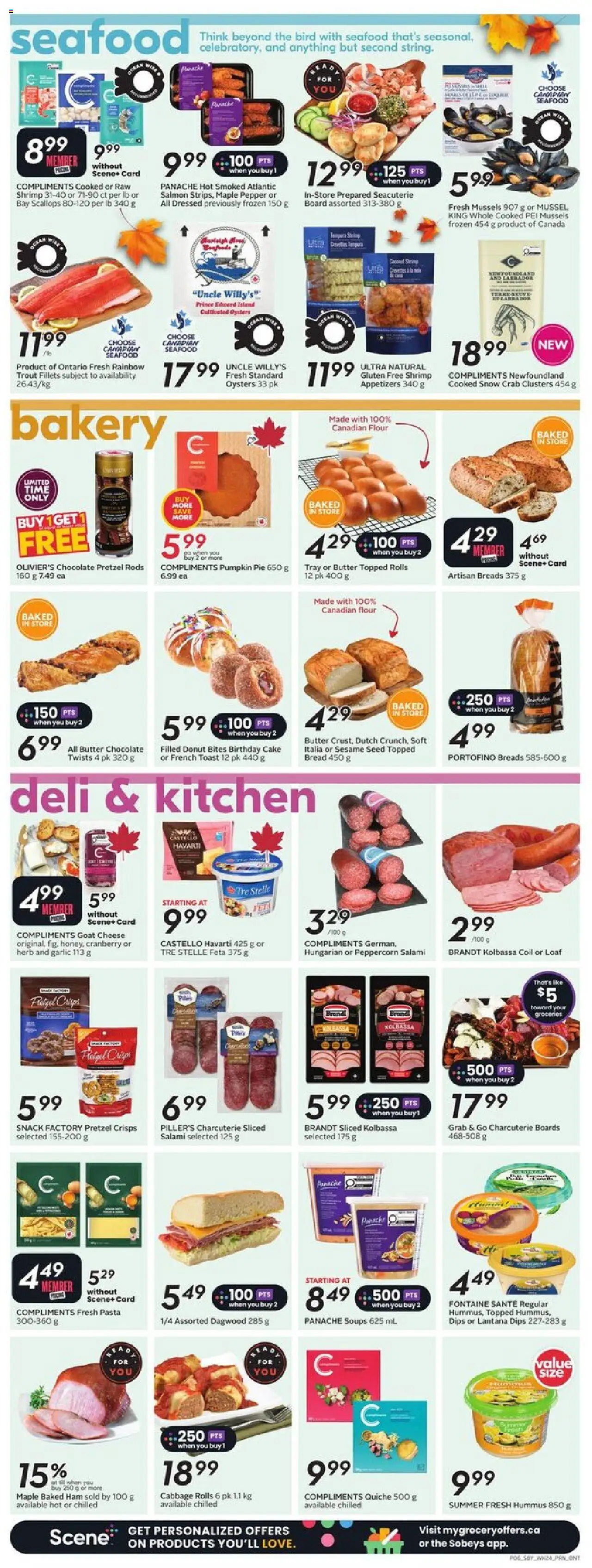Sobeys flyer valid from 09.10.2025 | Page: 9 | Products: Bakery, Chocolate, Salami, Pumpkin