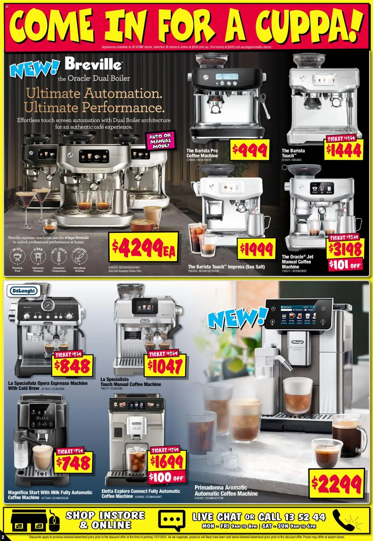 JB Hi-Fi catalogue - valid from 17.07.2025 | Page: 2 | Products: Milk, Coffee, Salt, Espresso machine