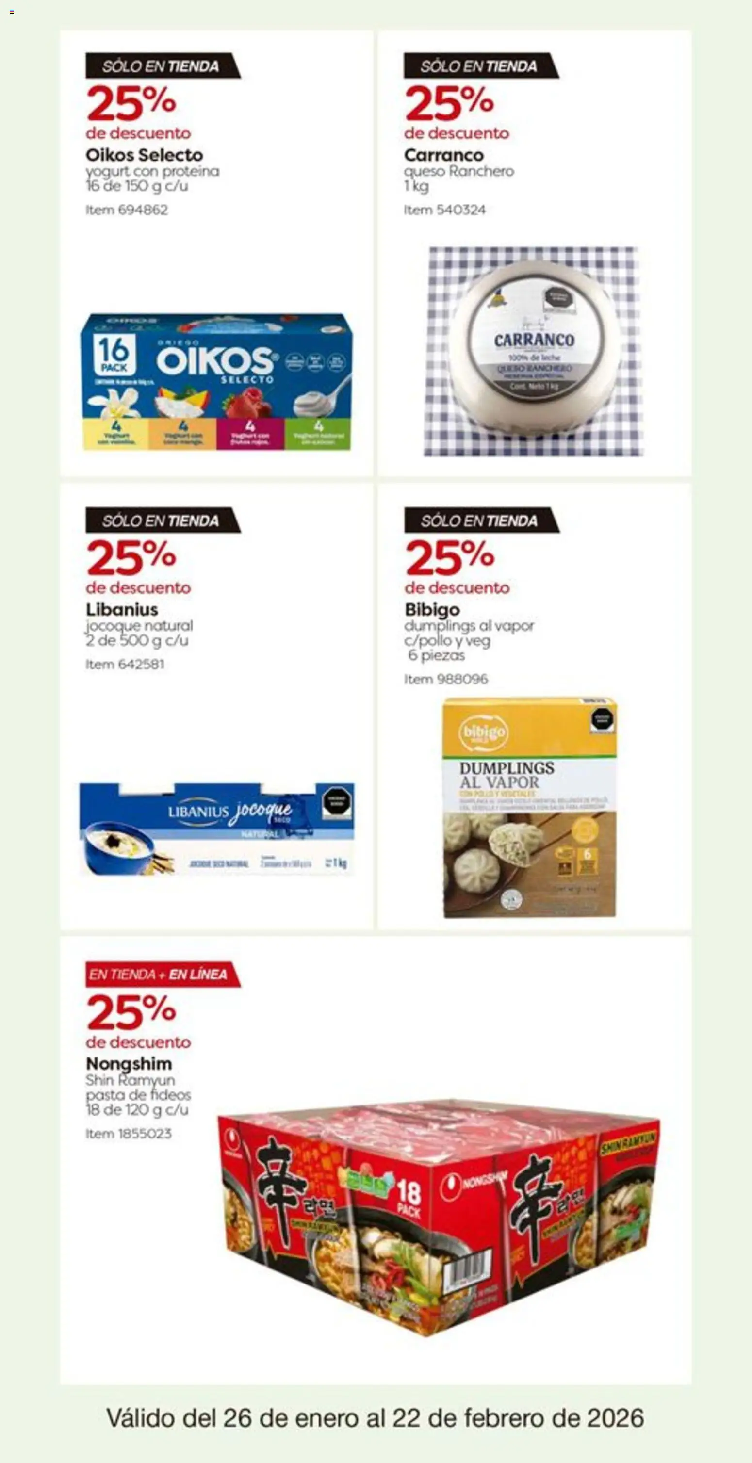 Nuevas ofertas de Costco válidas en toda la República Mexicana desde el 26.01.2026. ¡Encuentra las mejores ofertas en Costco catálogo! | Página: 28 | Productos: Leche, Queso, Fideos, Pasta