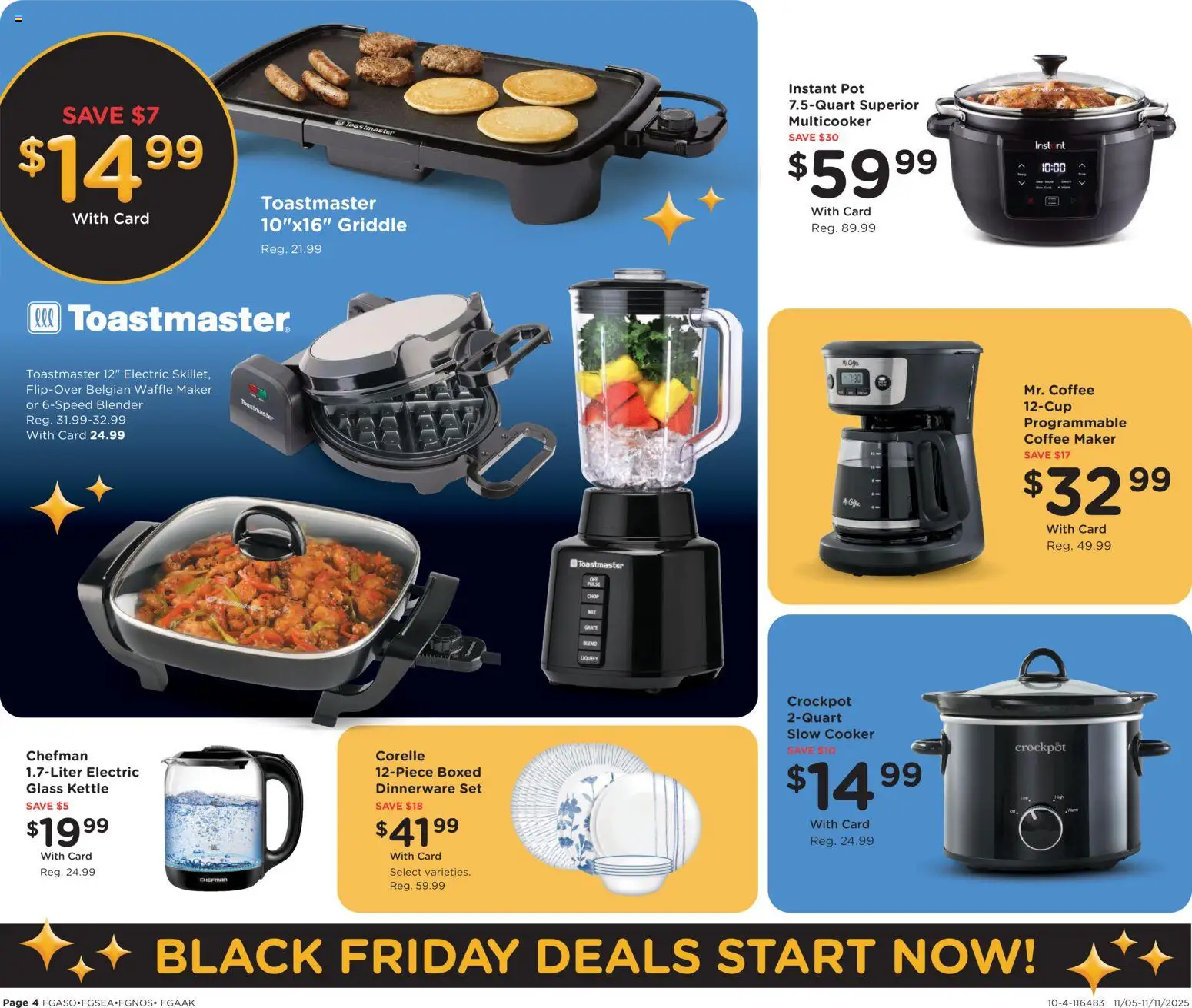 Fred Meyer Black Friday Deals - valid from 05.11.2025 | Page: 6 | Products: Cooker, Blender, Waffle Maker, Kettle