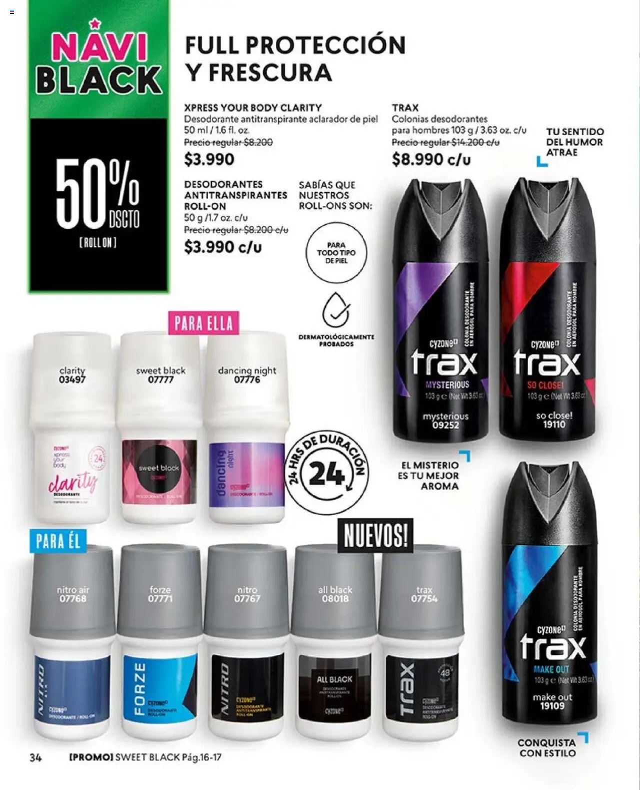 Catálogo CyZone Campaña 17 │ válido desde el 14.10.2025 | Página: 34 | Productos: Body, Desodorante, Antitranspirante