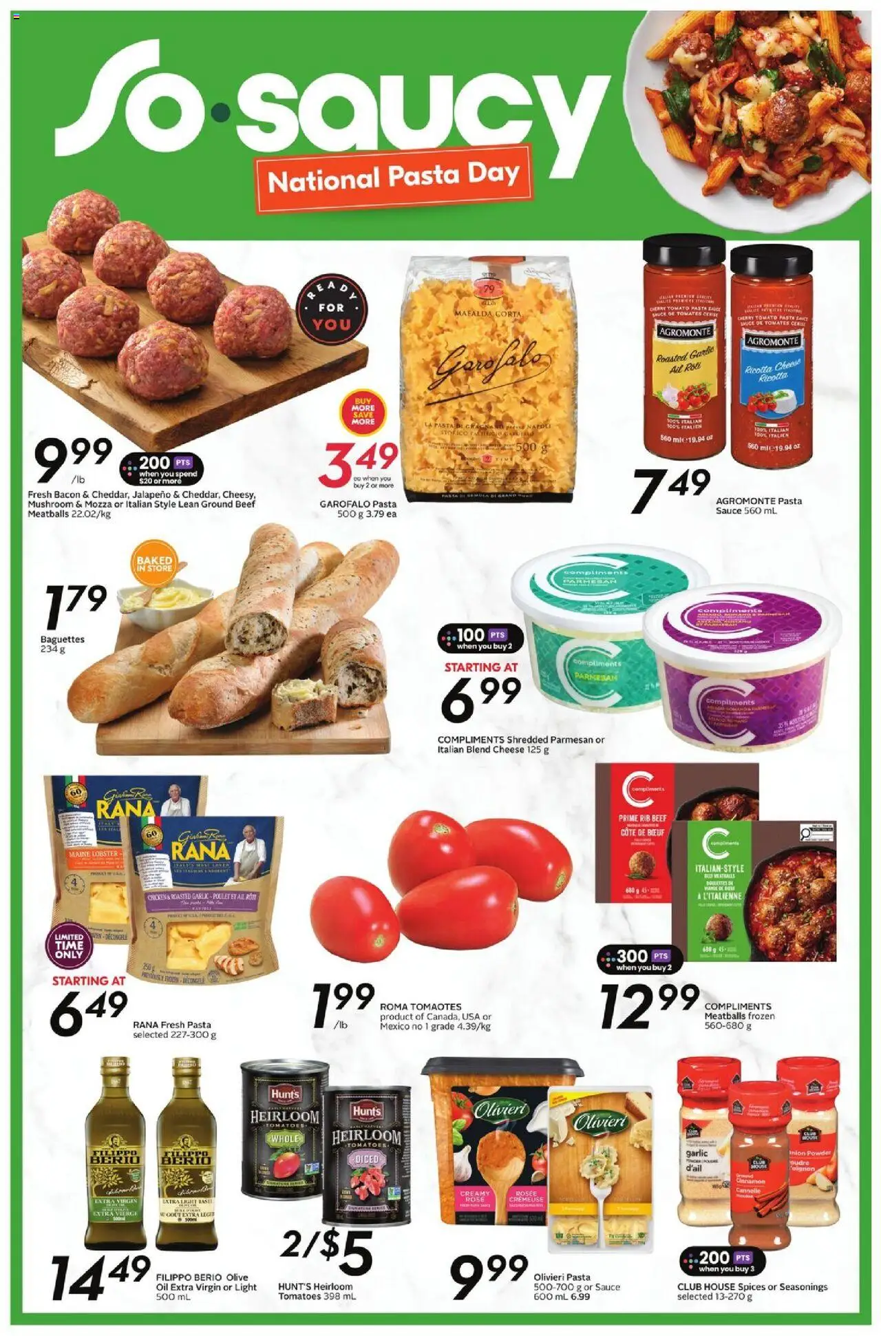 Sobeys flyer valid from 16.10.2025 | Page: 20 | Products: Beef, Pasta, Powder, Cheese