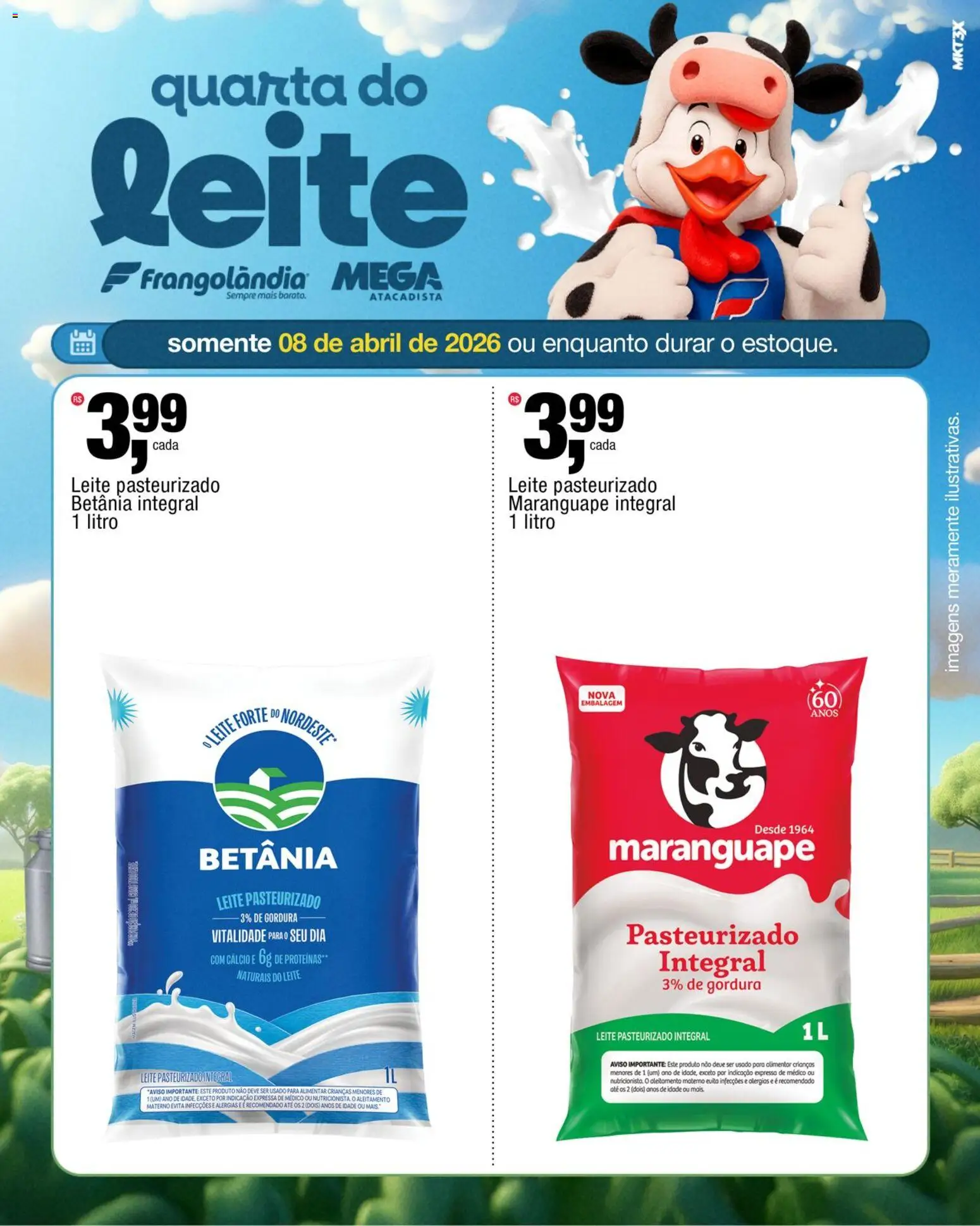 Frangolândia Folheto - válido de 08.04.2026 | Página: 2 | Produtos: Leite, Cálcio