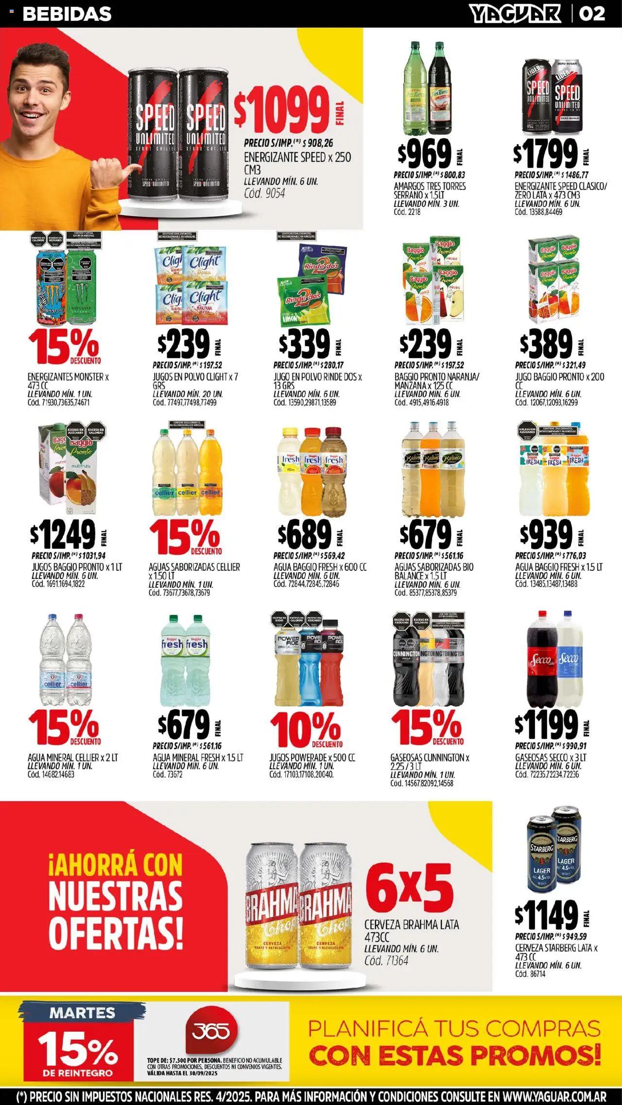 Yaguar - Mar del Plata │ válido desde el 08.09.2025 | Página: 4 | Productos: Manzana, Agua, Limón, Cerveza