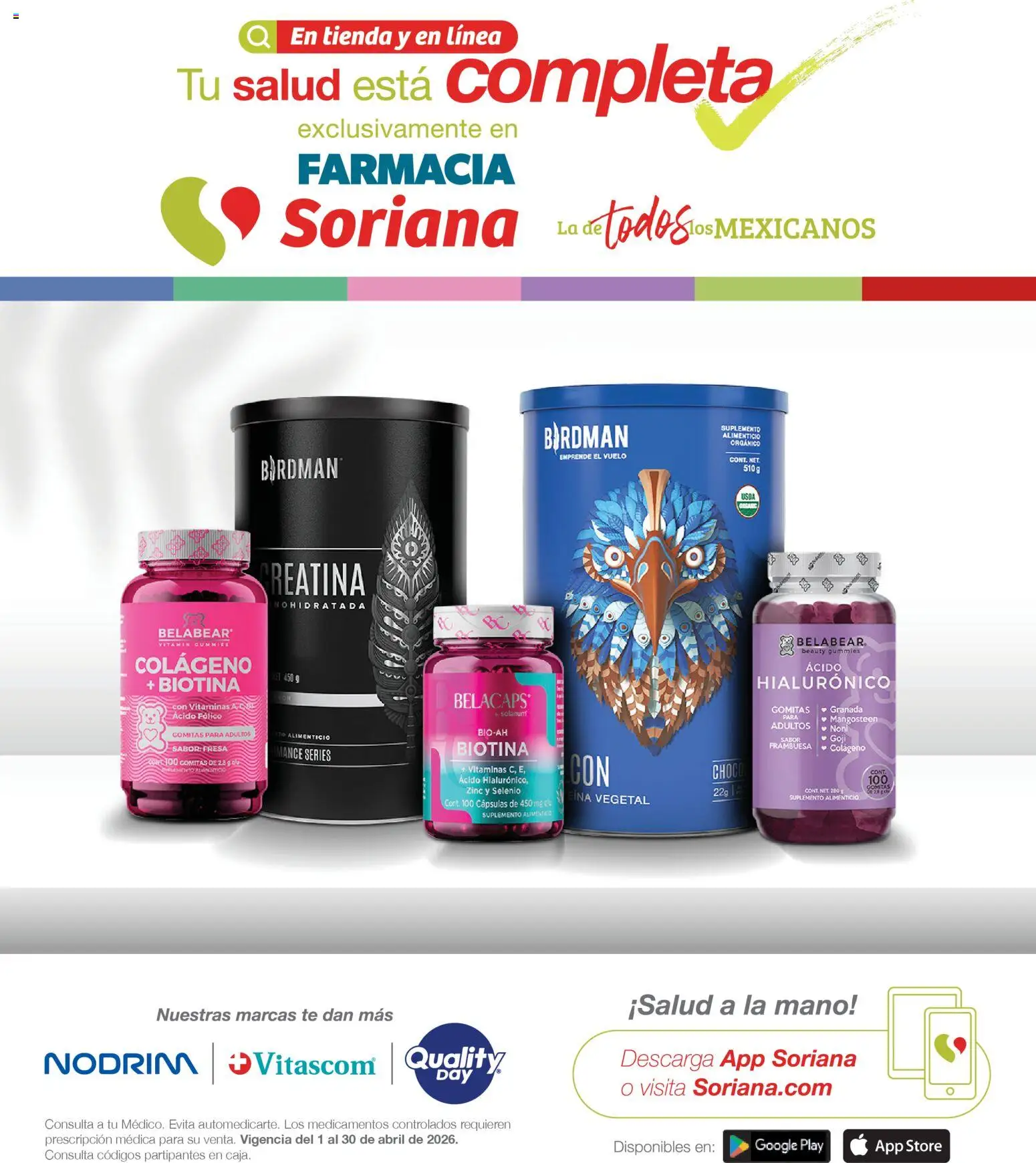 Nuevas ofertas de Soriana válidas en toda la República Mexicana desde el 01.04.2026. ¡Encuentra las mejores ofertas en Soriana Folleto Farmacia Soriana Abril Súper Nacional! | Página: 1