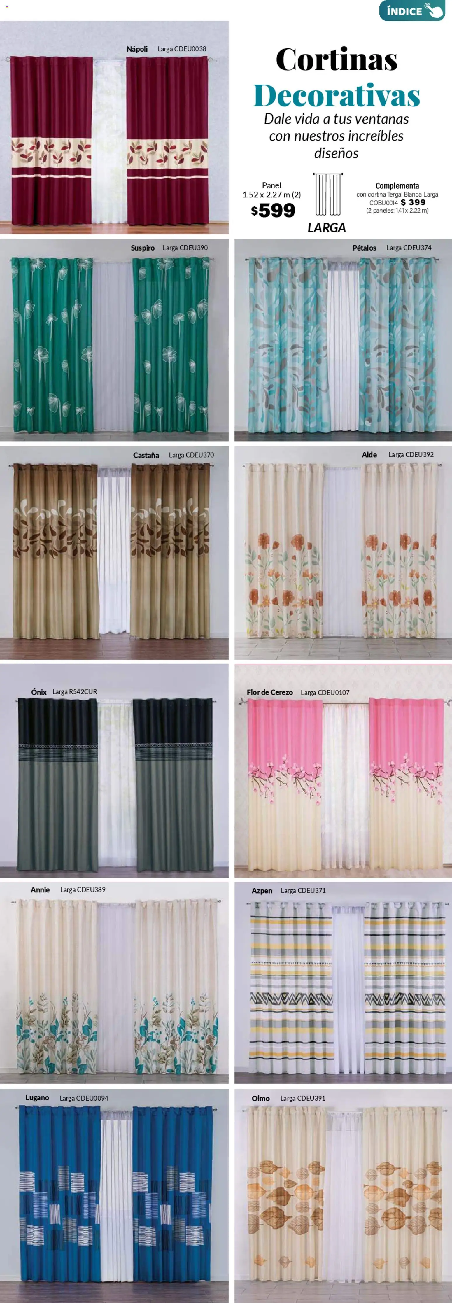 Nuevas ofertas de Colchas Concord válidas en toda la República Mexicana desde el 01.11.2025. ¡Encuentra las mejores ofertas en Colchas Concord Buen Fin! | Página: 228 | Productos: Cortinas