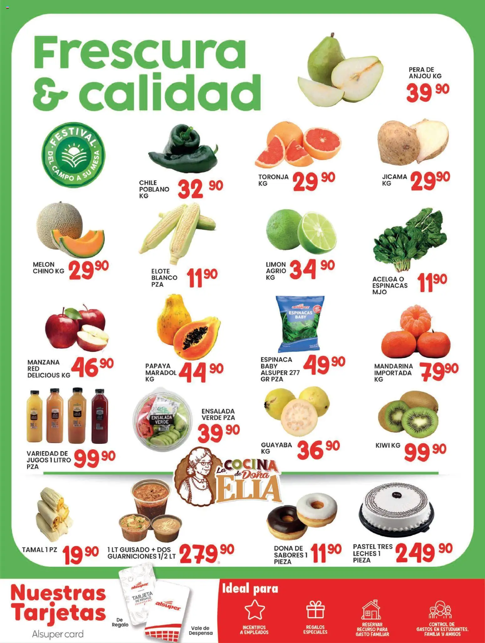 Nuevas ofertas de Alsuper válidas en toda la República Mexicana desde el 20.01.2026. ¡Encuentra las mejores ofertas en Alsuper folleto Laguna! | Página: 6 | Productos: Acelga, Pastel, Espinaca, Despensa