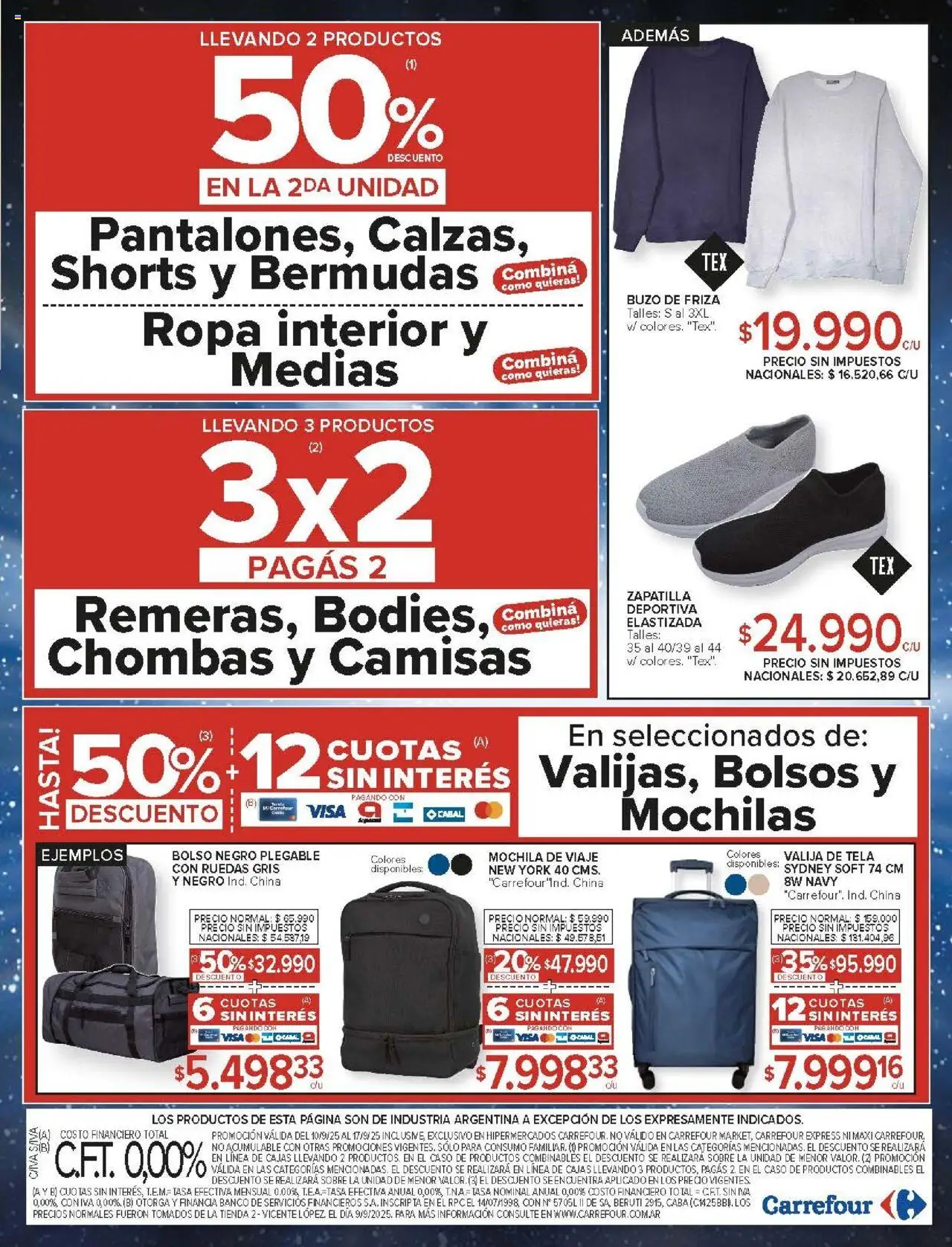 Carrefour ofertas │ válido desde el 10.09.2025 | Página: 23 | Productos: Buzo, Sobre, Bolso, Mochila