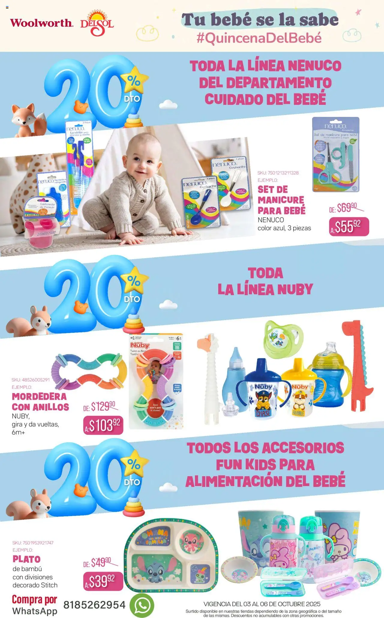 Nuevas ofertas de Del Sol y Woolworth válidas en toda la República Mexicana desde el 03.10.2025. ¡Encuentra las mejores ofertas en Del Sol y Woolworth - Catálogo Quincena del Bebé Accesorios! | Página: 8 | Productos: Contenedor