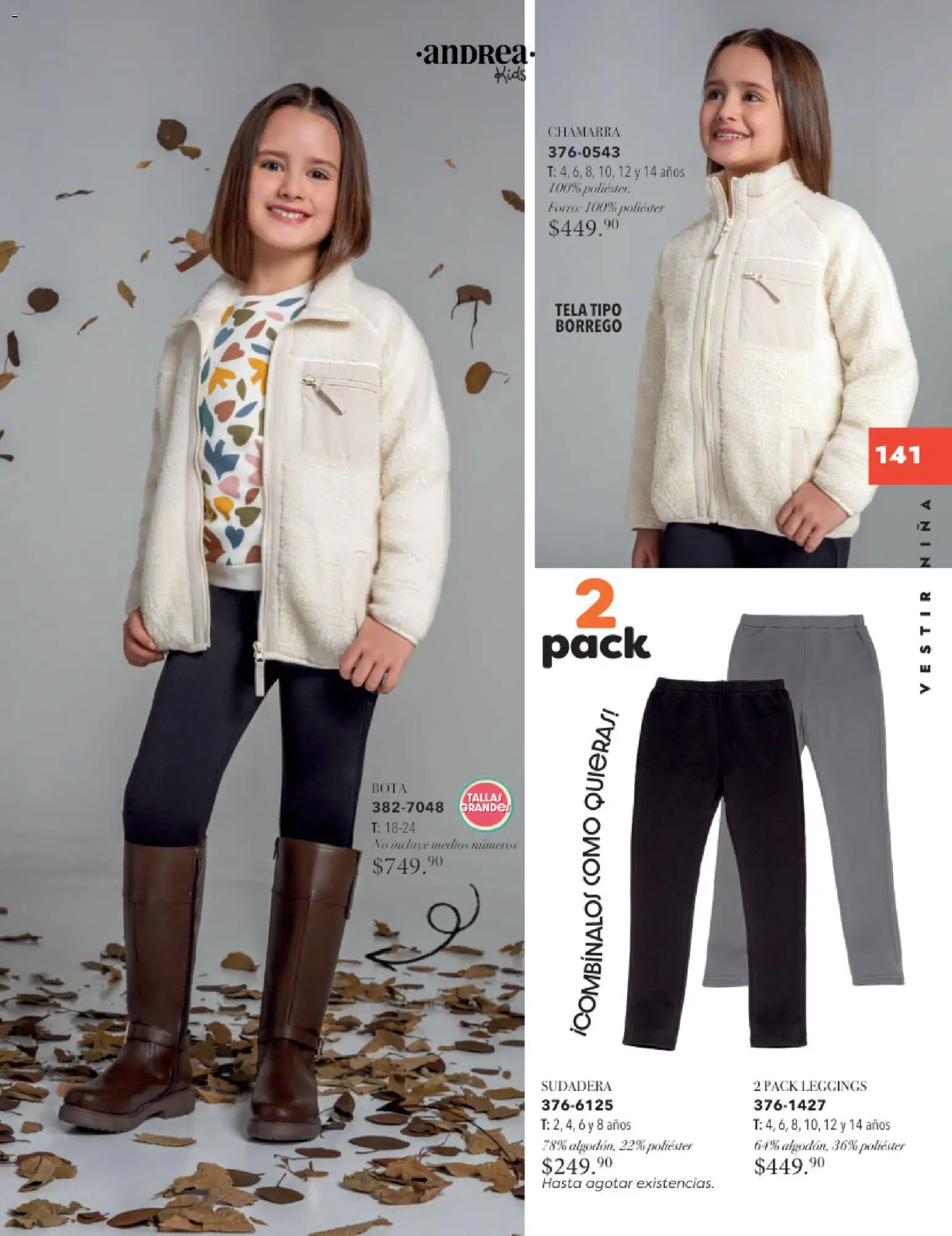 Nuevas ofertas de Andrea válidas en toda la República Mexicana desde el 26.11.2025. ¡Encuentra las mejores ofertas en Andrea catálogo Infantil Kids! | Página: 90 | Productos: Leggings, Chamarra, Sudadera