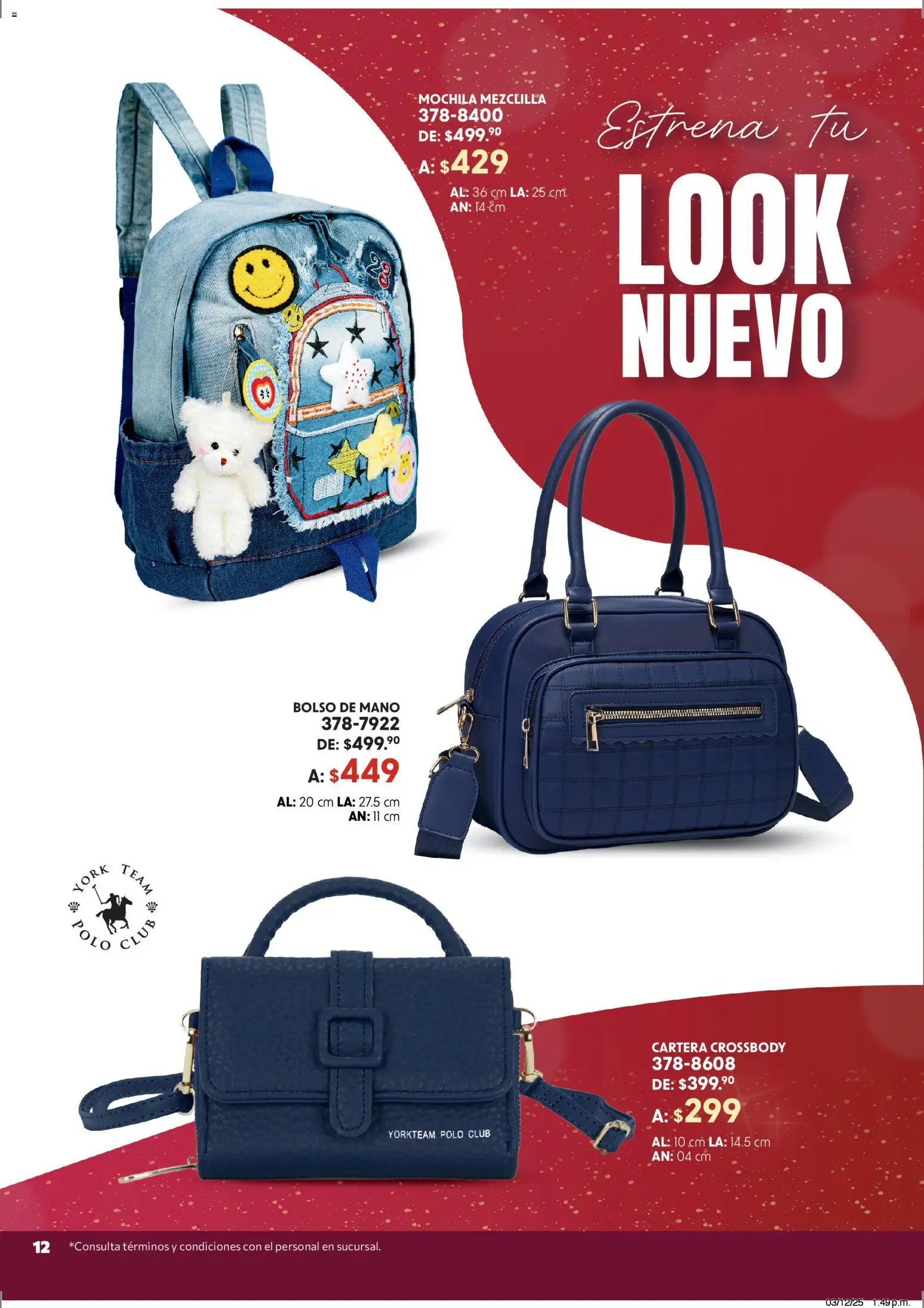 Nuevas ofertas de Andrea válidas en toda la República Mexicana desde el 07.12.2025. ¡Encuentra las mejores ofertas en Andrea catálogo Accesorízate esta Navidad! | Página: 12 | Productos: Bolso, Mochila