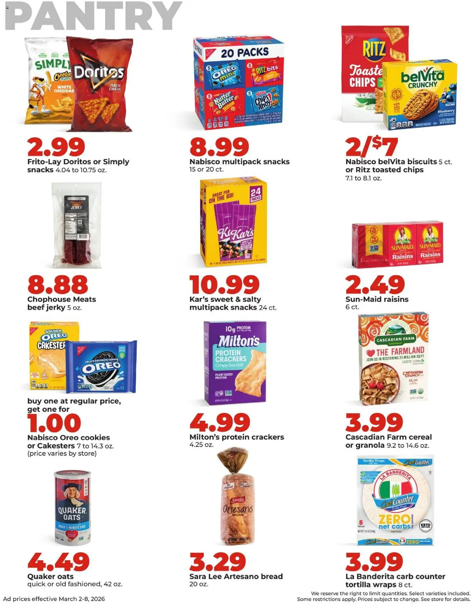 HyVee Weekly Ad - valid from 02.03.2026 | Page: 18 | Products: Bread, Chips, Raisins, Salt