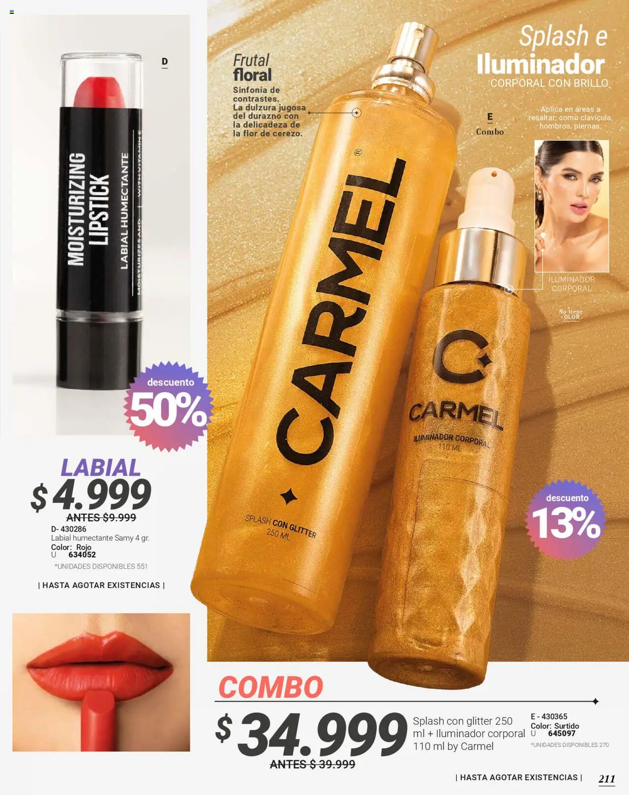 Carmel revista - valida desde el 08.09.2025 | Página: 213 | Productos: Glitter, Iluminador, Durazno