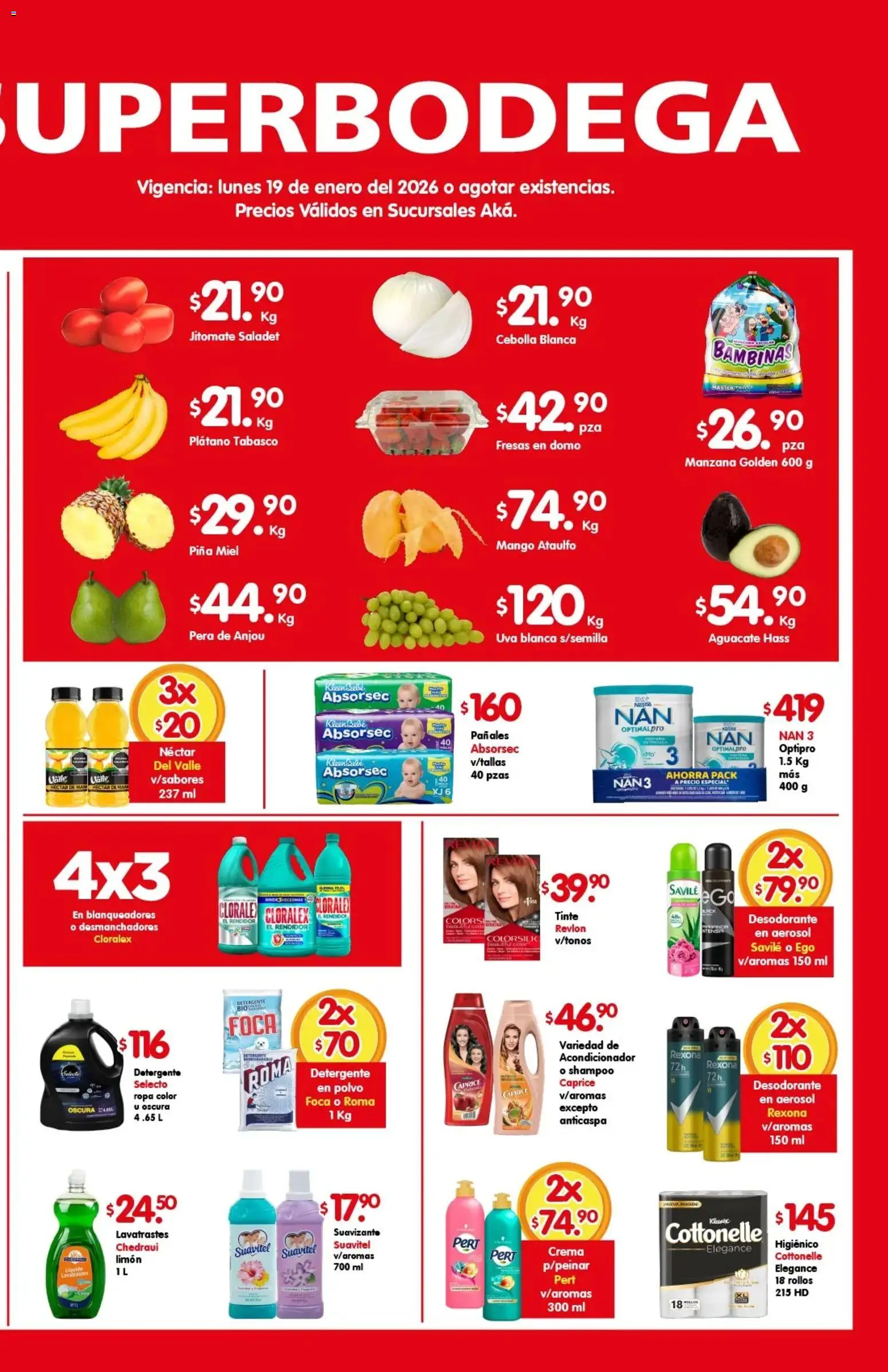 Nuevas ofertas de Arteli válidas en toda la República Mexicana desde el 19.01.2026. ¡Encuentra las mejores ofertas en Arteli folleto Aká Super Bodega ! | Página: 2 | Productos: Plátano, Limón, Suavizante, Pañales