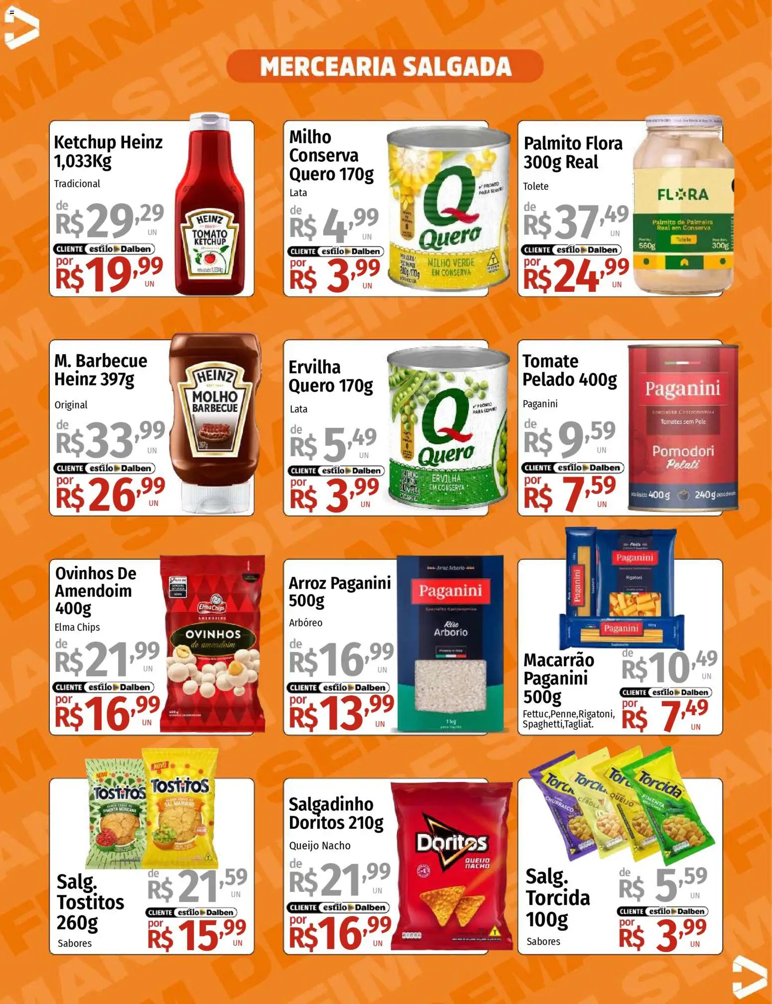 Supermercado Dalben Folheto - válido de 24.10.2025 | Página: 7 | Produtos: Amendoim, Elma Chips, Tomates, Macarrão