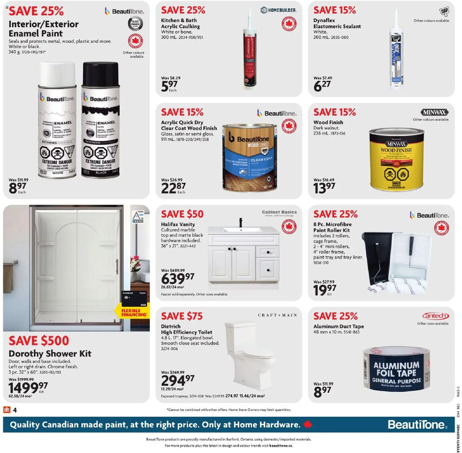 Home Hardware flyer valid from 26.02.2026 | Page: 4 | Products: Cabinet, Bath, Shower, Coat