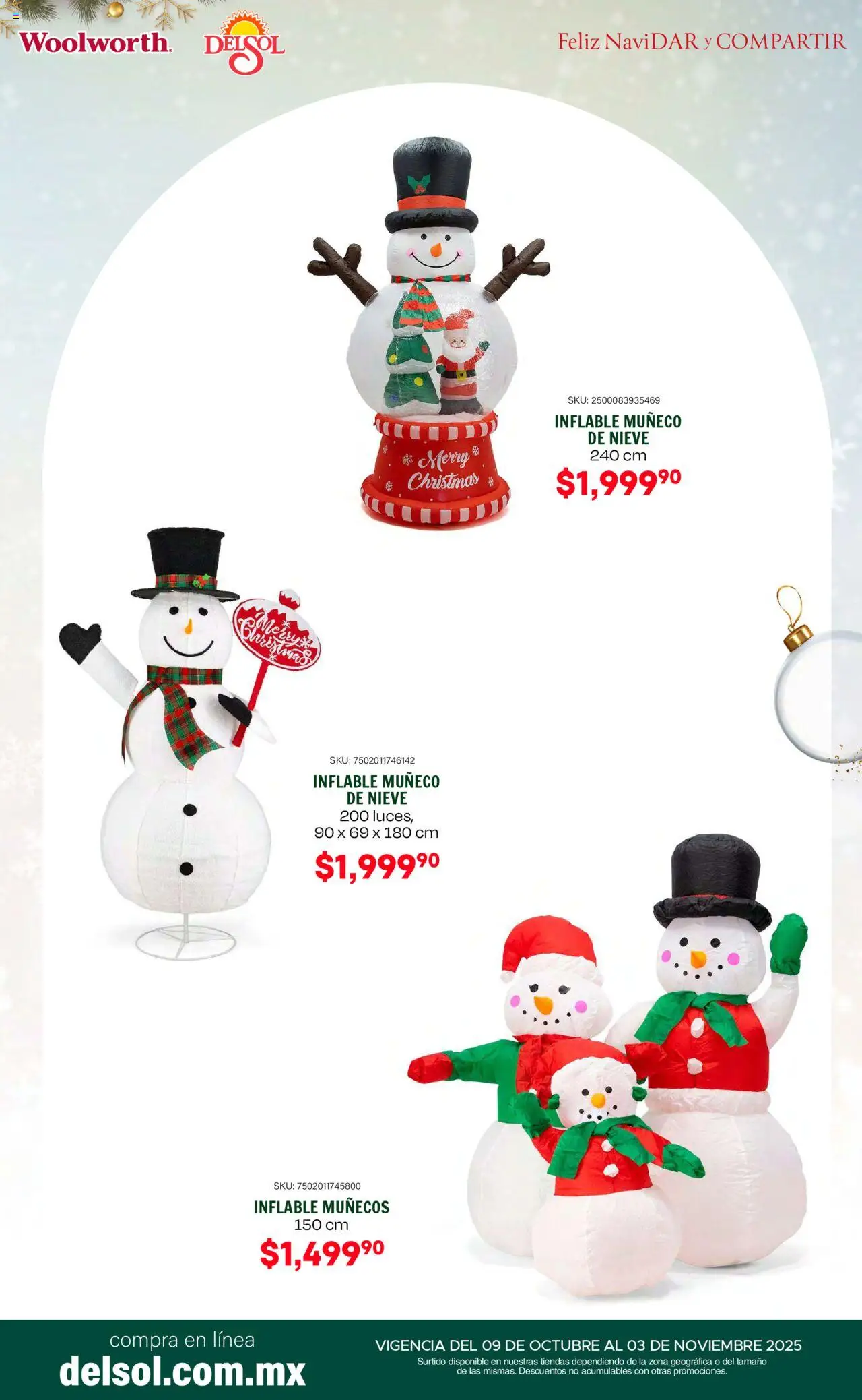Nuevas ofertas de Del Sol y Woolworth válidas en toda la República Mexicana desde el 09.10.2025. ¡Encuentra las mejores ofertas en Del Sol y Woolworth - Catálogo Feliz NaviDar y Compartir ! | Página: 17