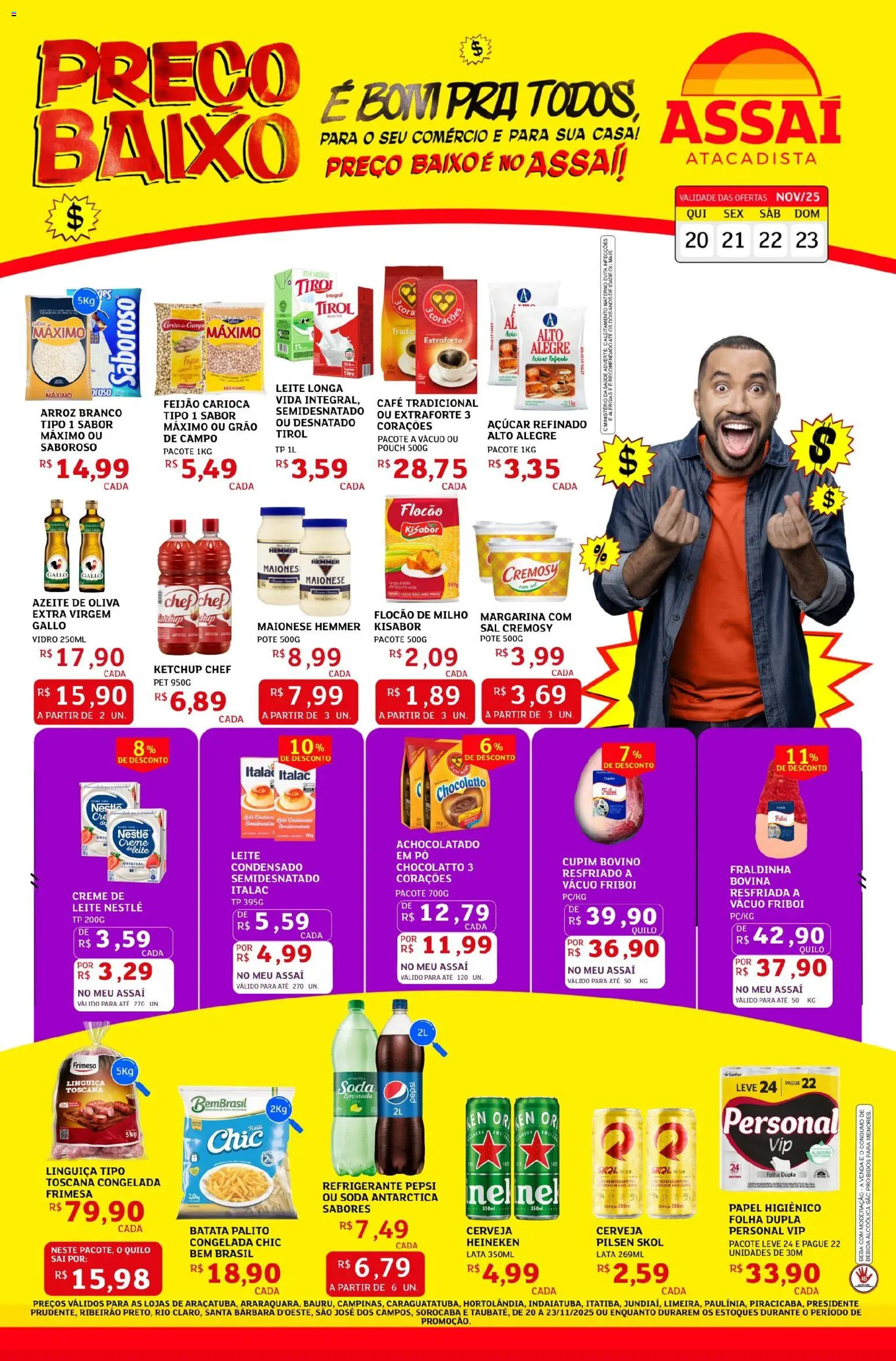 Assaí Atacadista Folheto - válido de 20.11.2025 | Página: 1 | Produtos: Heineken, Batata, Azeite, Papel higiênico
