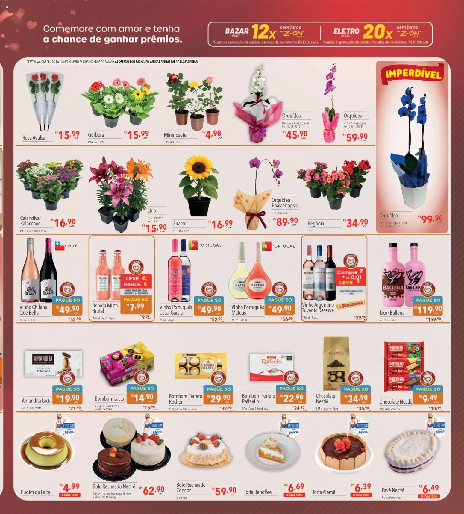 Supermercados Condor Folheto - válido de 22.04.2026 | Página: 3 | Produtos: Denphalaen, Chocolate, Bebida, Bombom