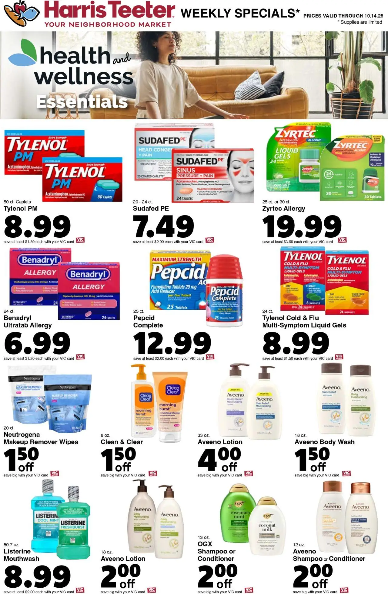 Harris Teeter Weekly Ad - valid from 08.10.2025 | Page: 16 | Products: Makeup Remover, Conditioner, Mouthwash, Body Wash