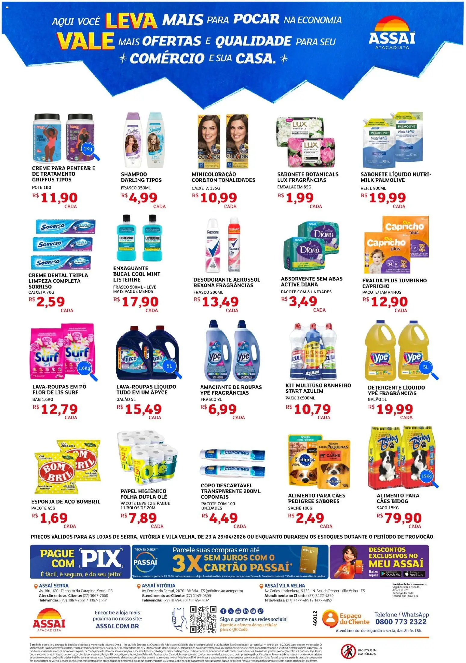 Assaí Atacadista Folheto - válido de 24.04.2026 | Página: 4 | Produtos: Shampoo, Azulim, Celular, Rexona