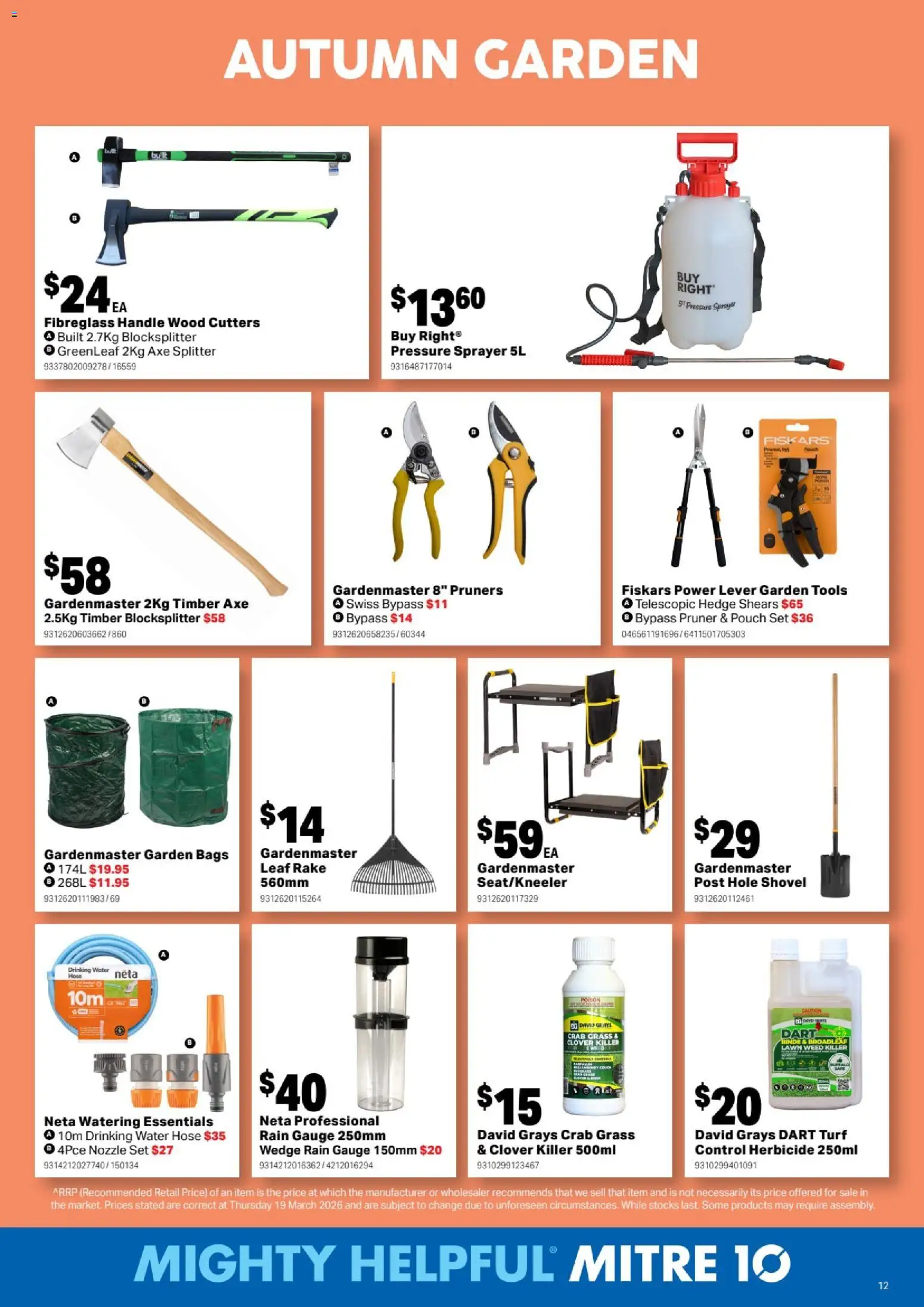Mitre 10 catalogue - valid from 29.04.2026 | Page: 12 | Products: Shovel, Rake, Weed, Tools