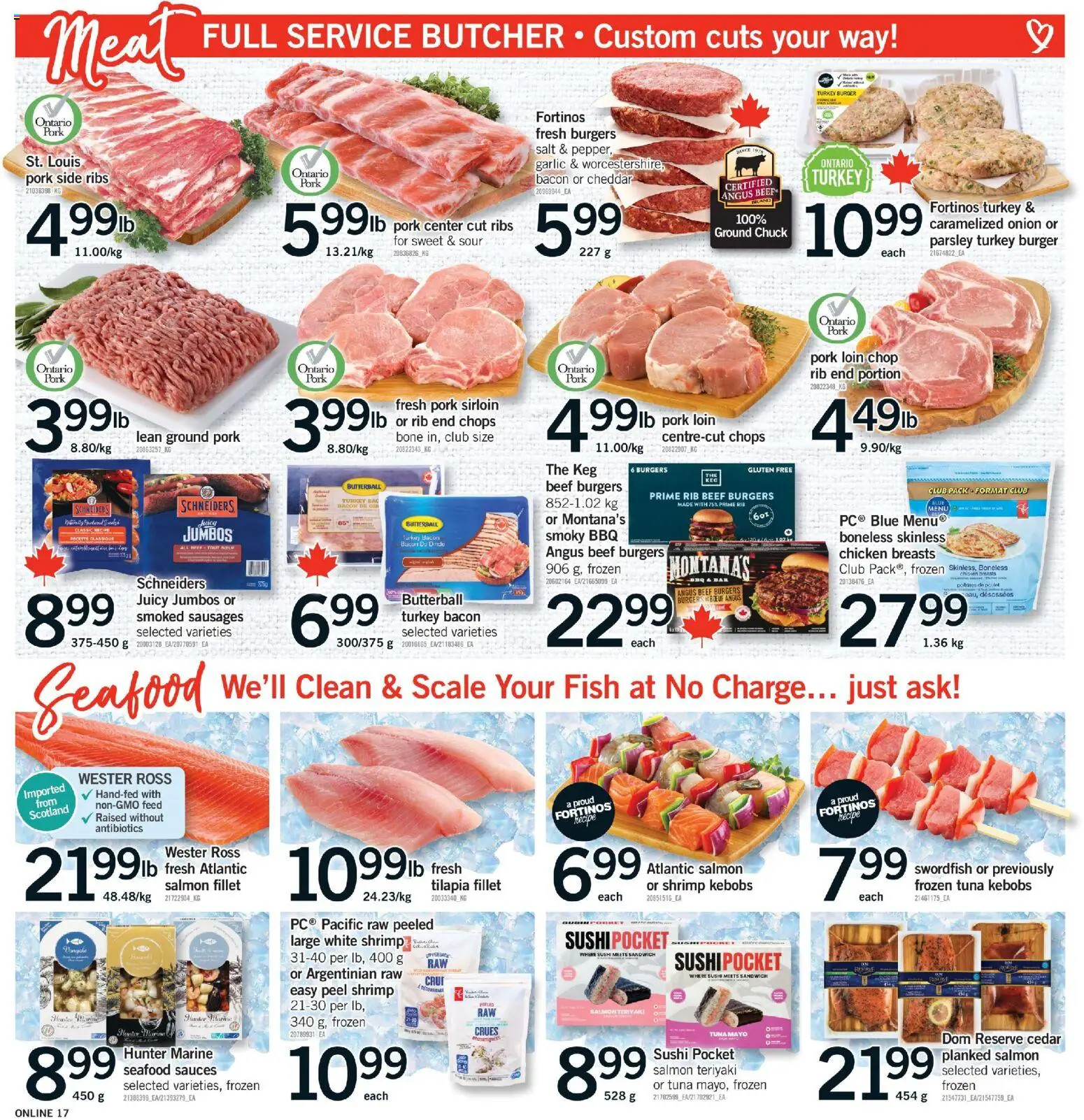 Fortinos flyer valid from 30.04.2026 | Page: 17 | Products: Fish, Beef, Chicken breasts, Turkey