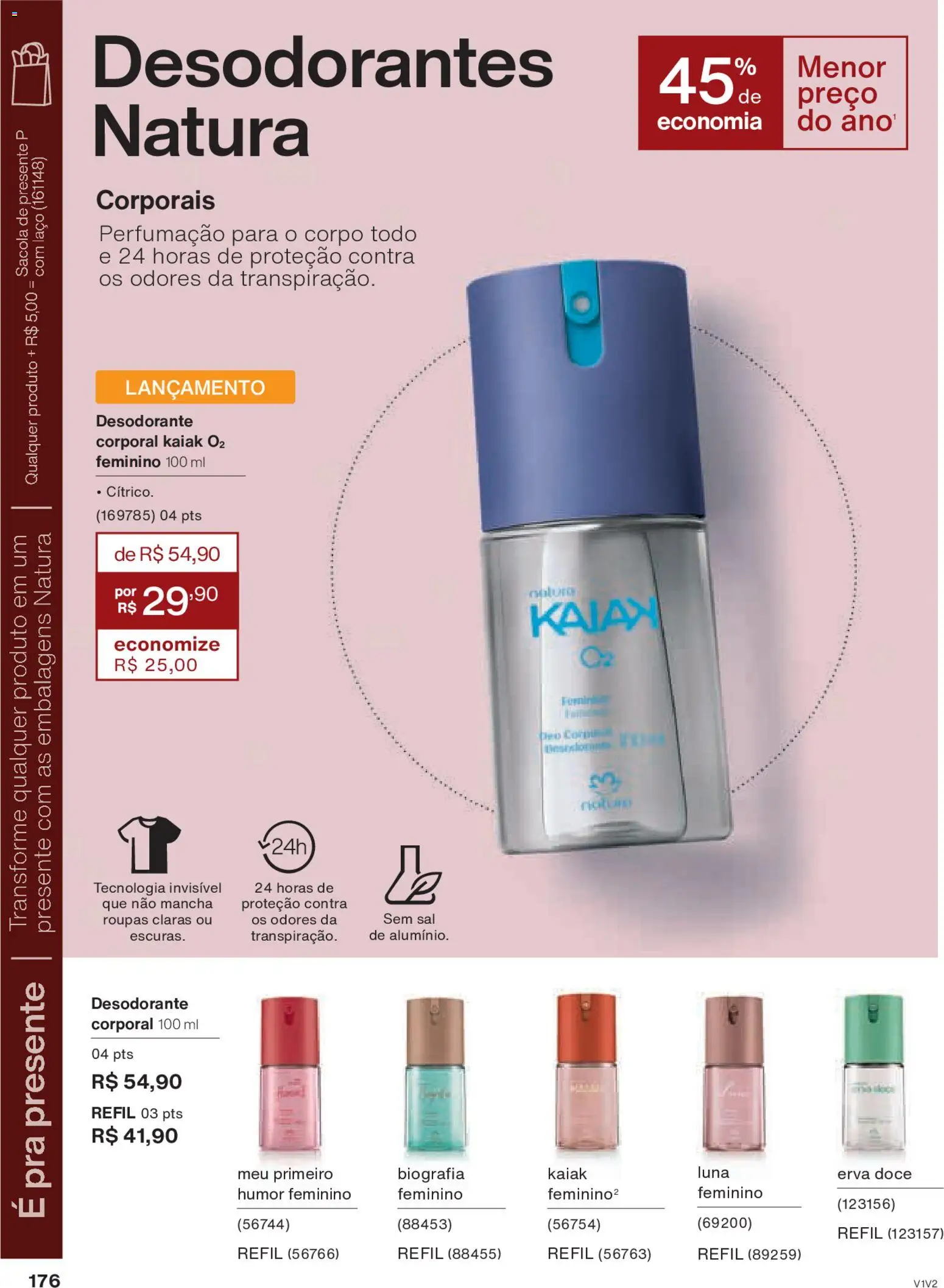 Natura Folheto - válido de 30.10.2025 | Página: 176 | Produtos: Desodorante, Roupas, Sal